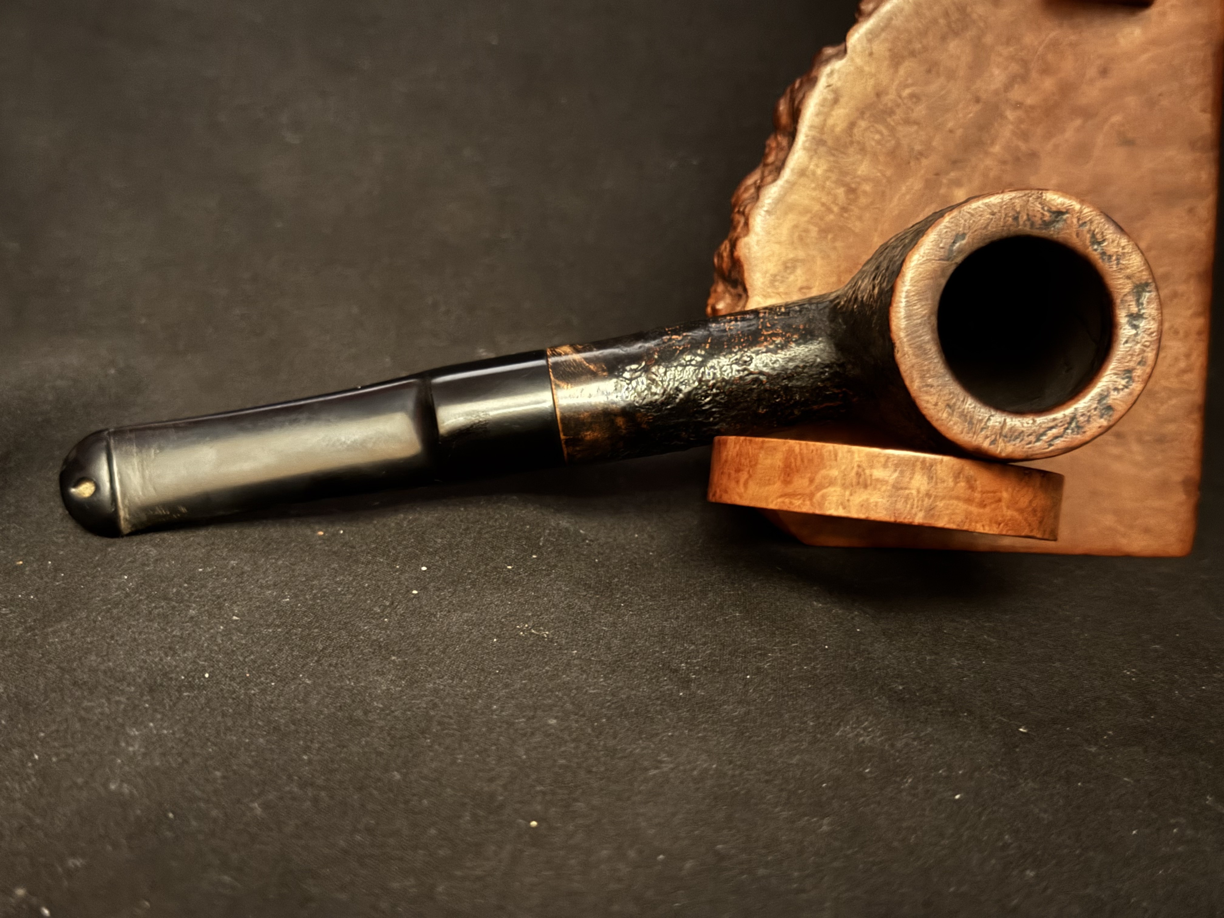 Vauen Dr. Perl 5242 Sandblast Straight Billiard Vulcanite Saddle Stem Estate Pipe 5