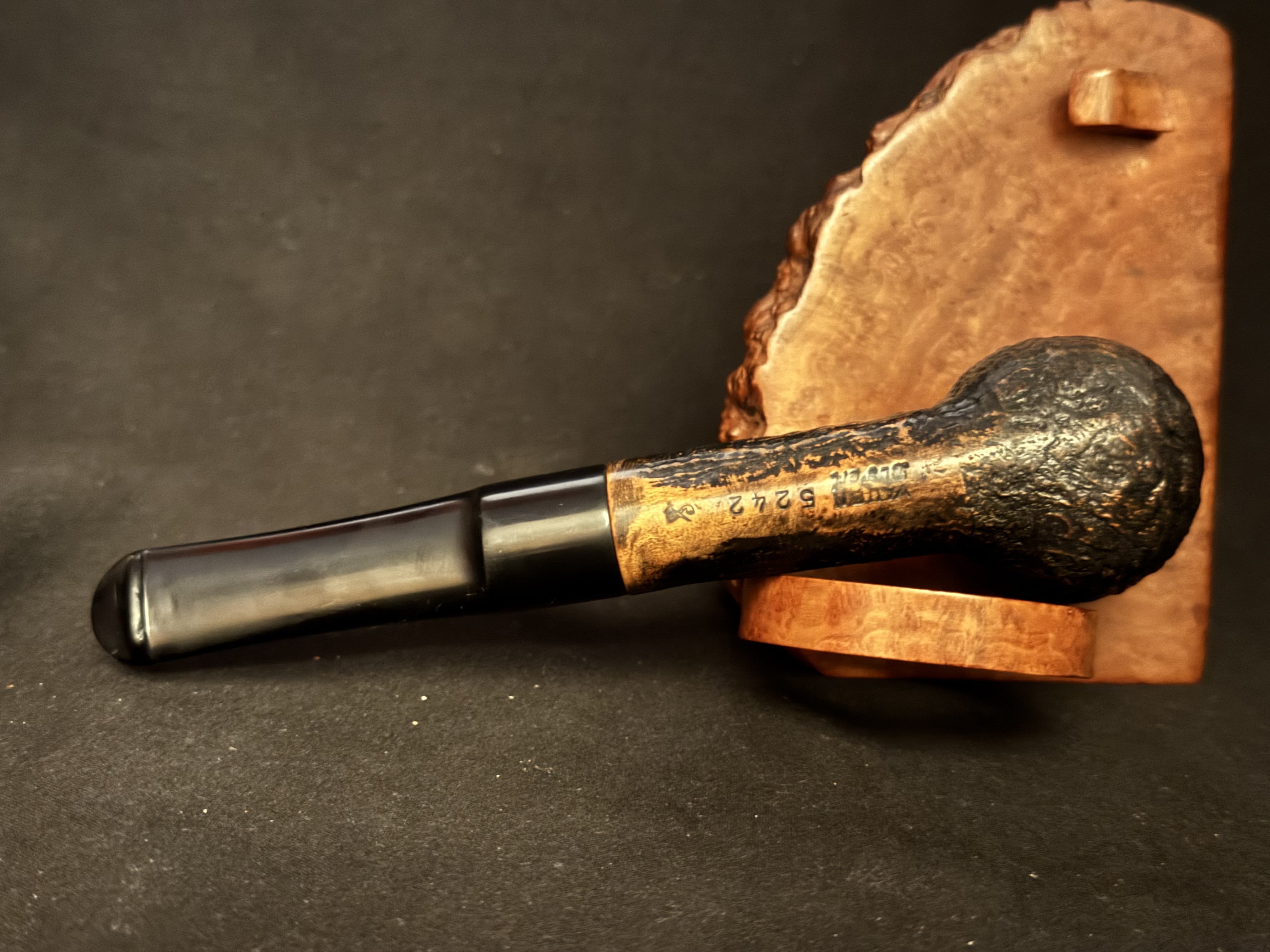 Vauen Dr. Perl 5242 Sandblast Straight Billiard Vulcanite Saddle Stem Estate Pipe 6