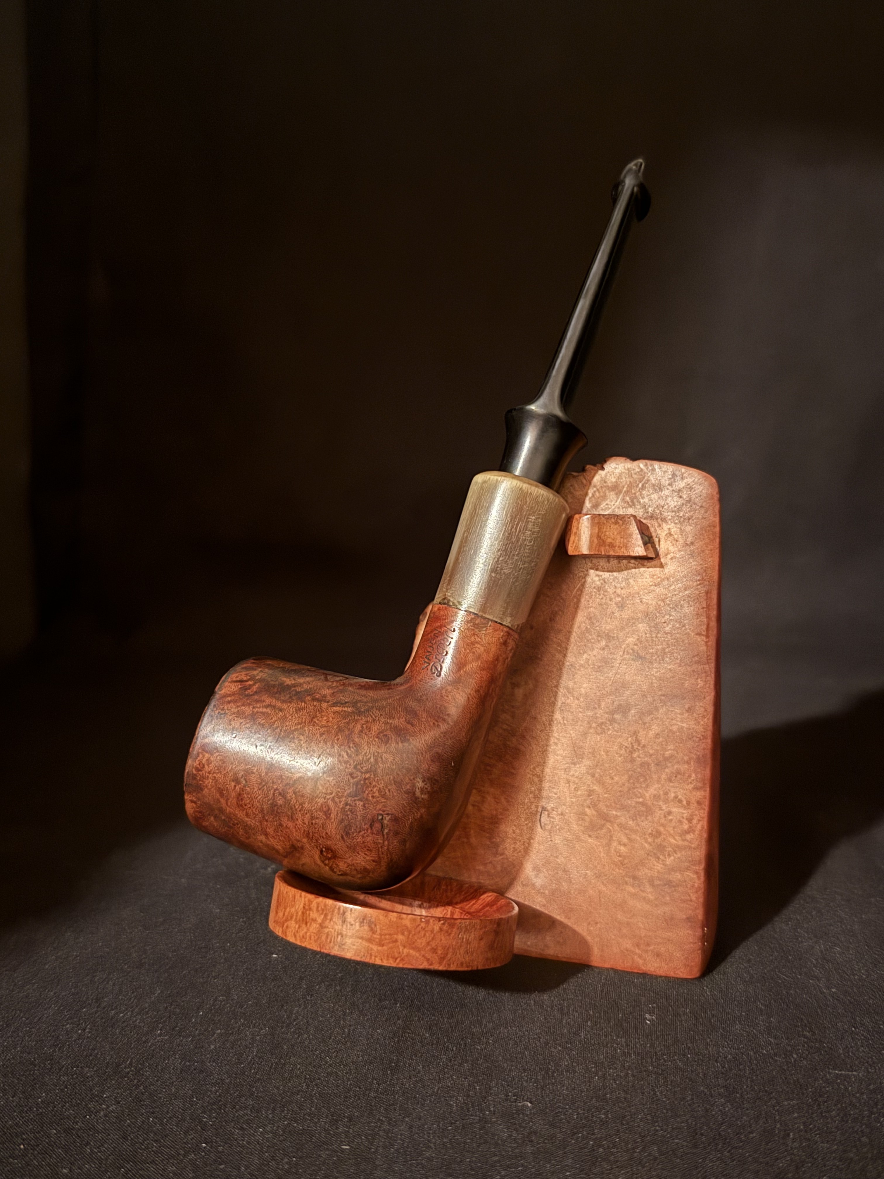 Vauen Dr. Perl Smooth Straight Billiard Estate Pipe, 9mm Filter, Vulcanite Stem