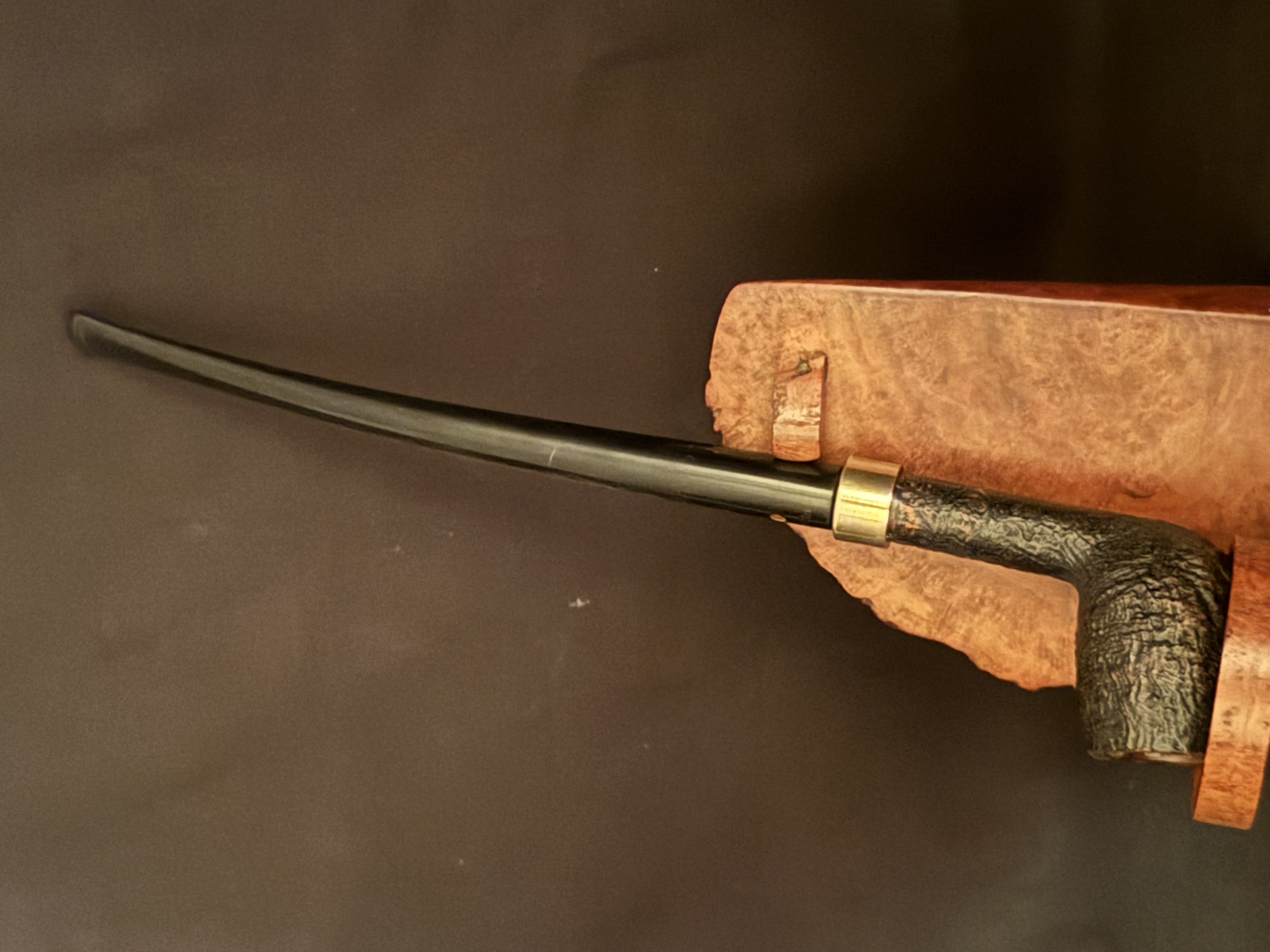 Vauen Dr Perl 80 Sandblast Straight Churchwarden Vulcanite Saddle Stem Estate Pipe