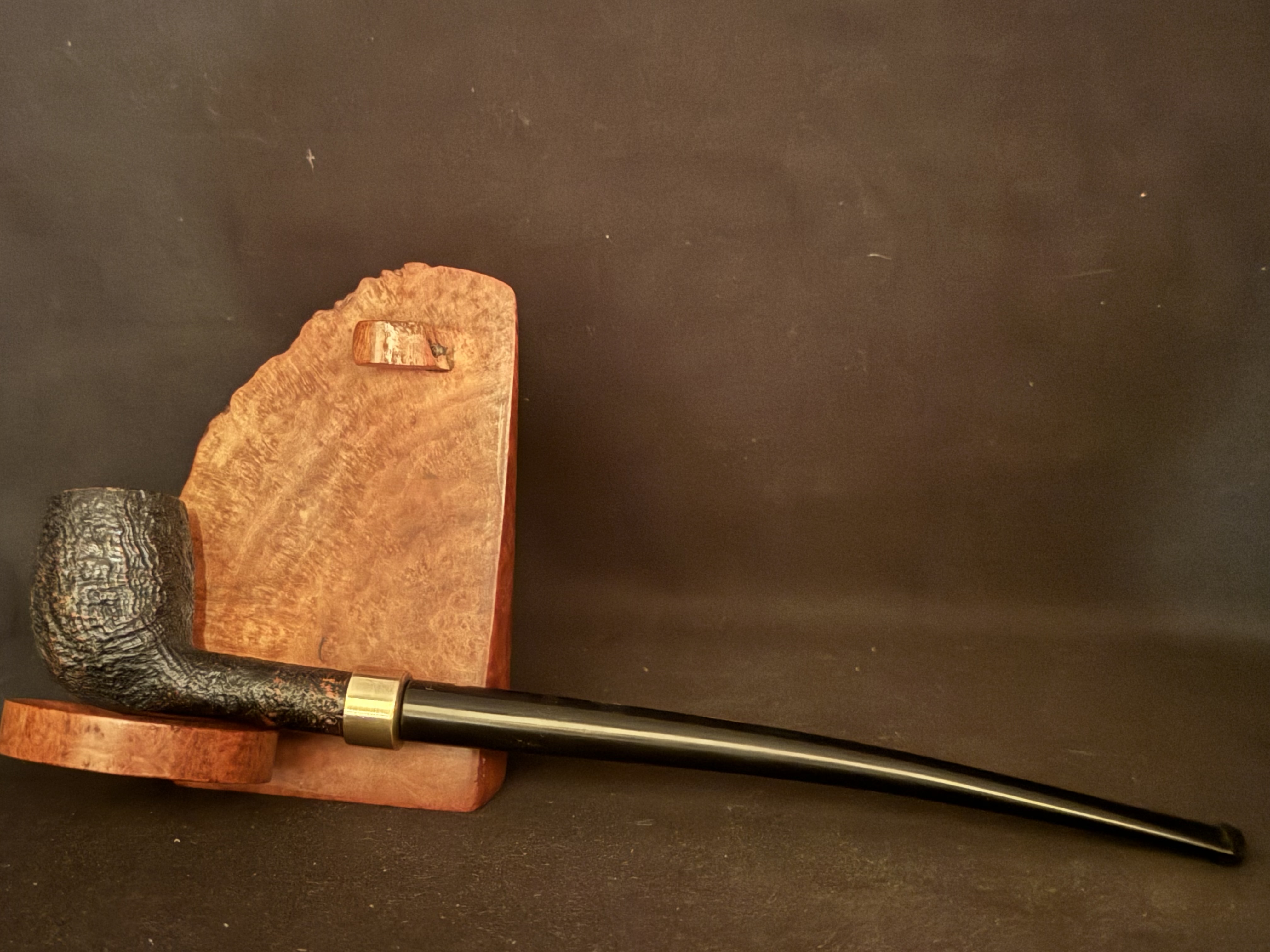 Vauen Dr Perl 80 Sandblast Straight Churchwarden Vulcanite Saddle Stem Estate Pipe 3