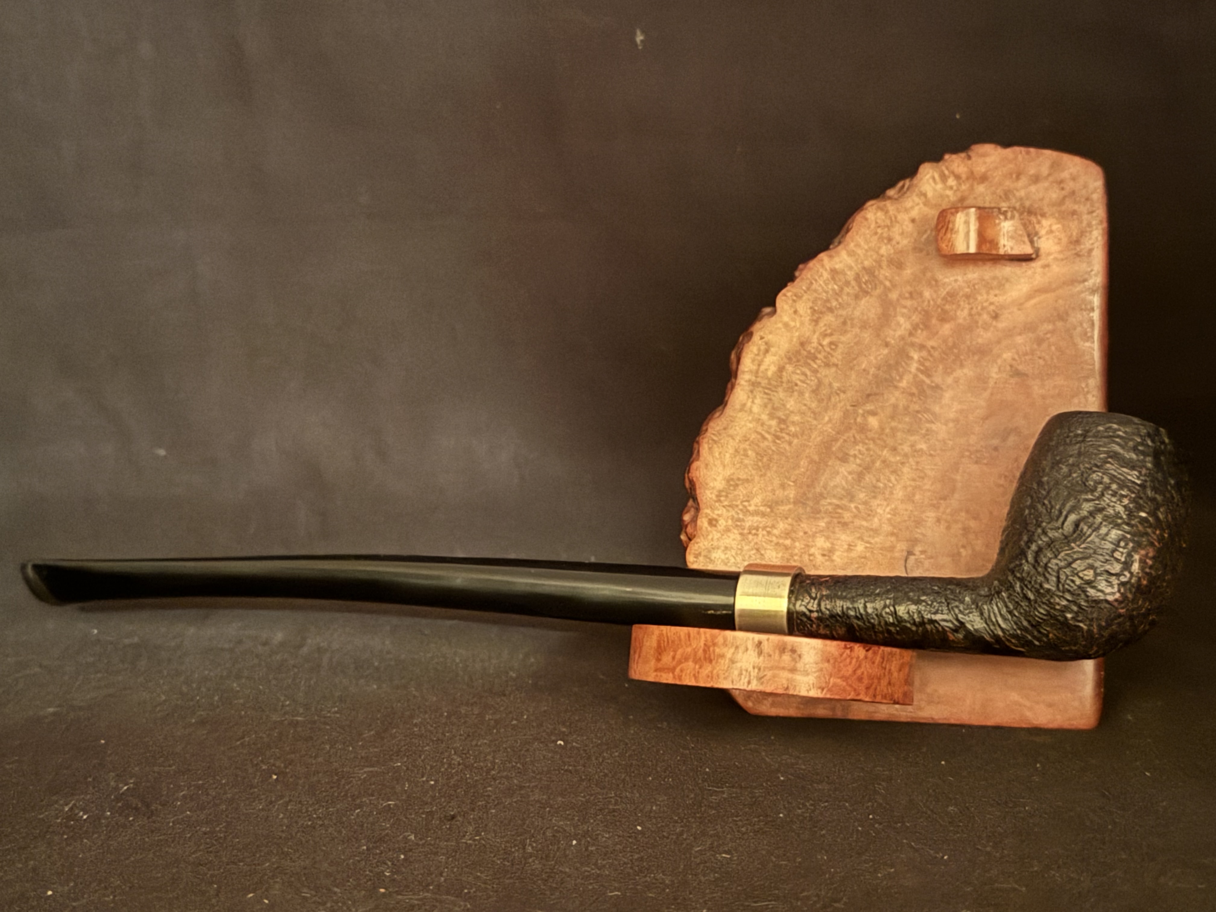 Vauen Dr Perl 80 Sandblast Straight Churchwarden Vulcanite Saddle Stem Estate Pipe 4
