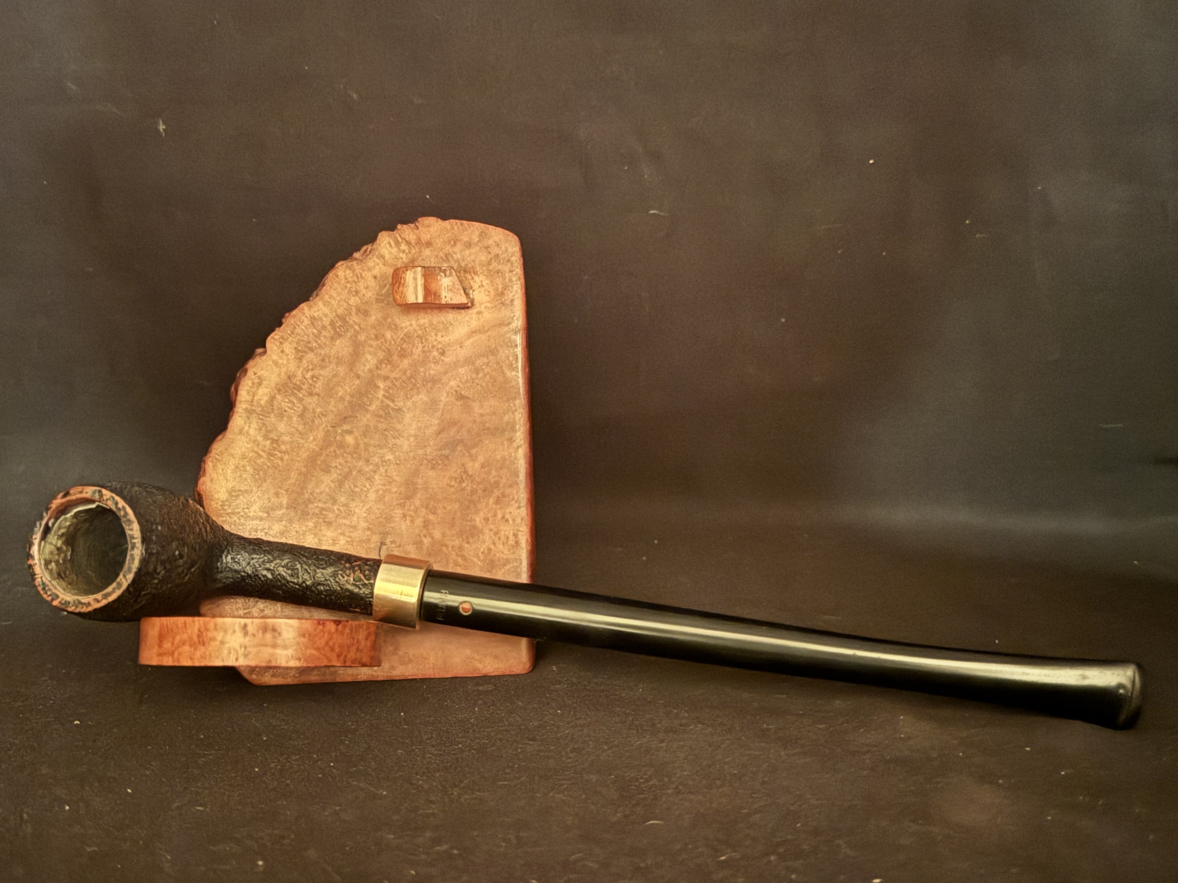 Vauen Dr Perl 80 Sandblast Straight Churchwarden Vulcanite Saddle Stem Estate Pipe 5