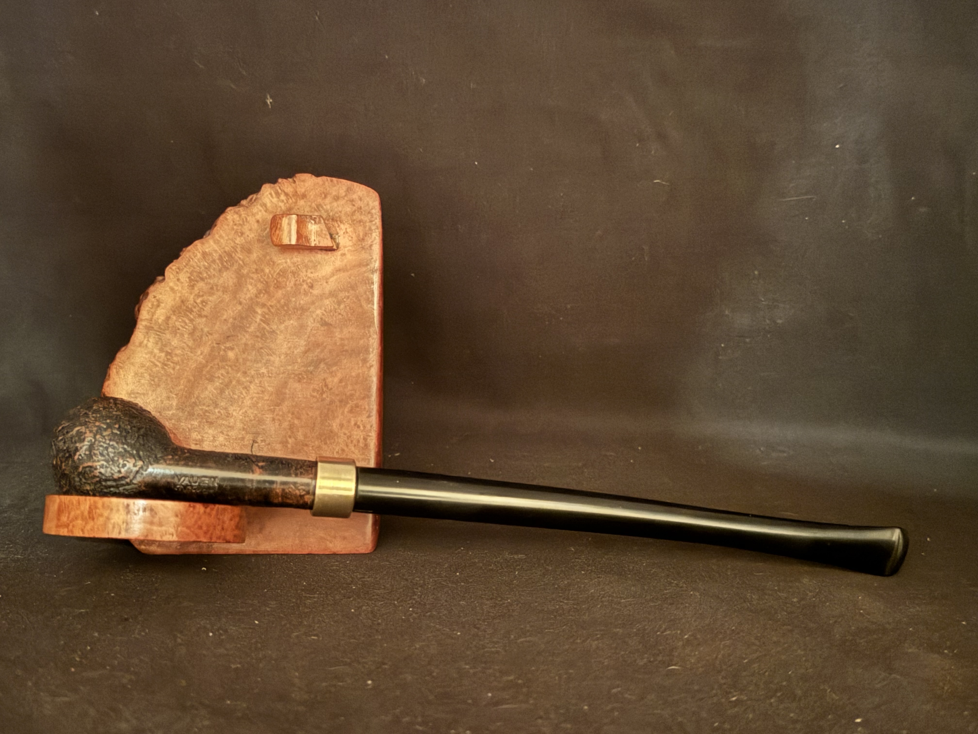 Vauen Dr Perl 80 Sandblast Straight Churchwarden Vulcanite Saddle Stem Estate Pipe 6