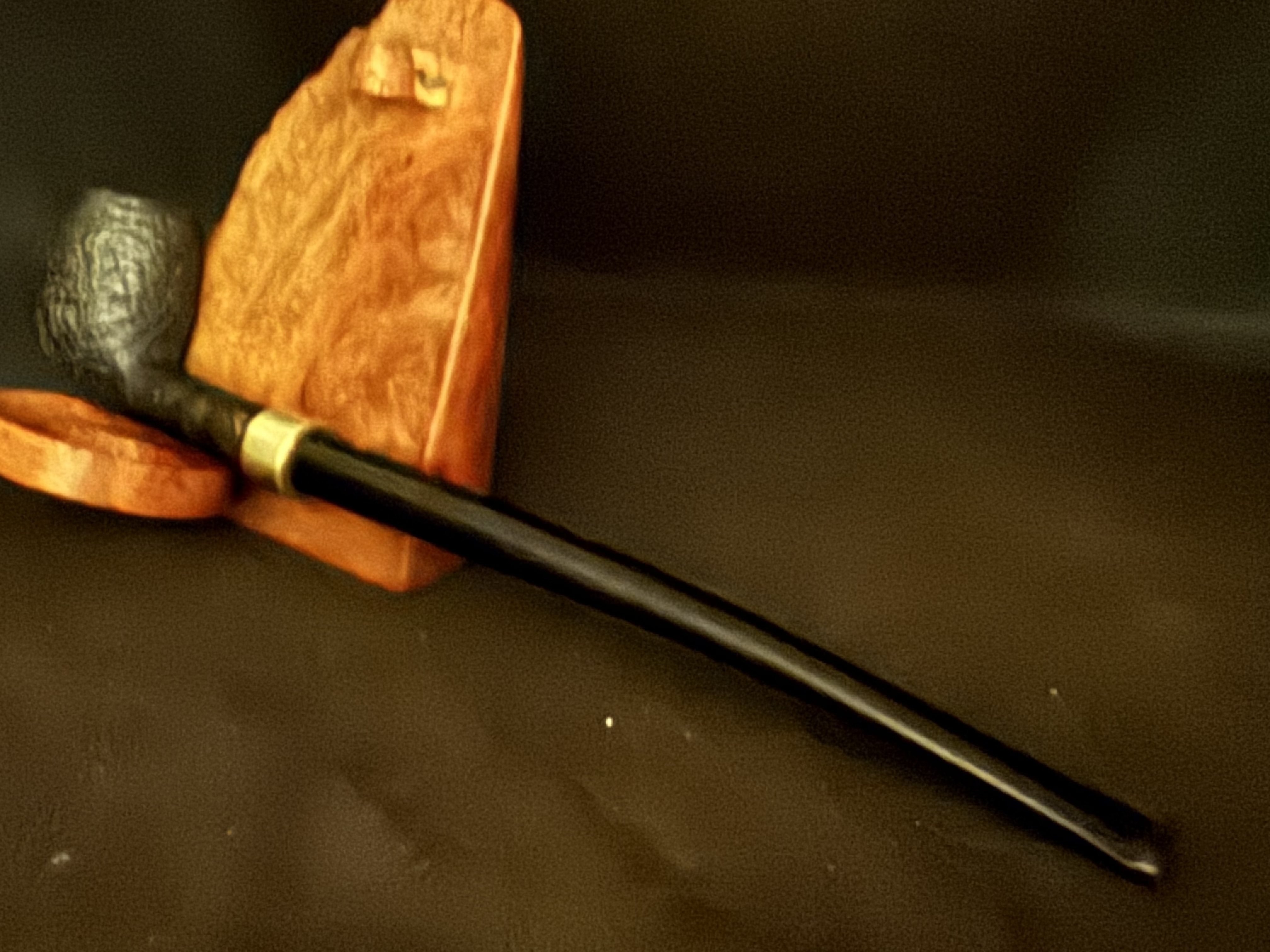 Vauen Dr Perl 80 Sandblast Straight Churchwarden Vulcanite Saddle Stem Estate Pipe 8