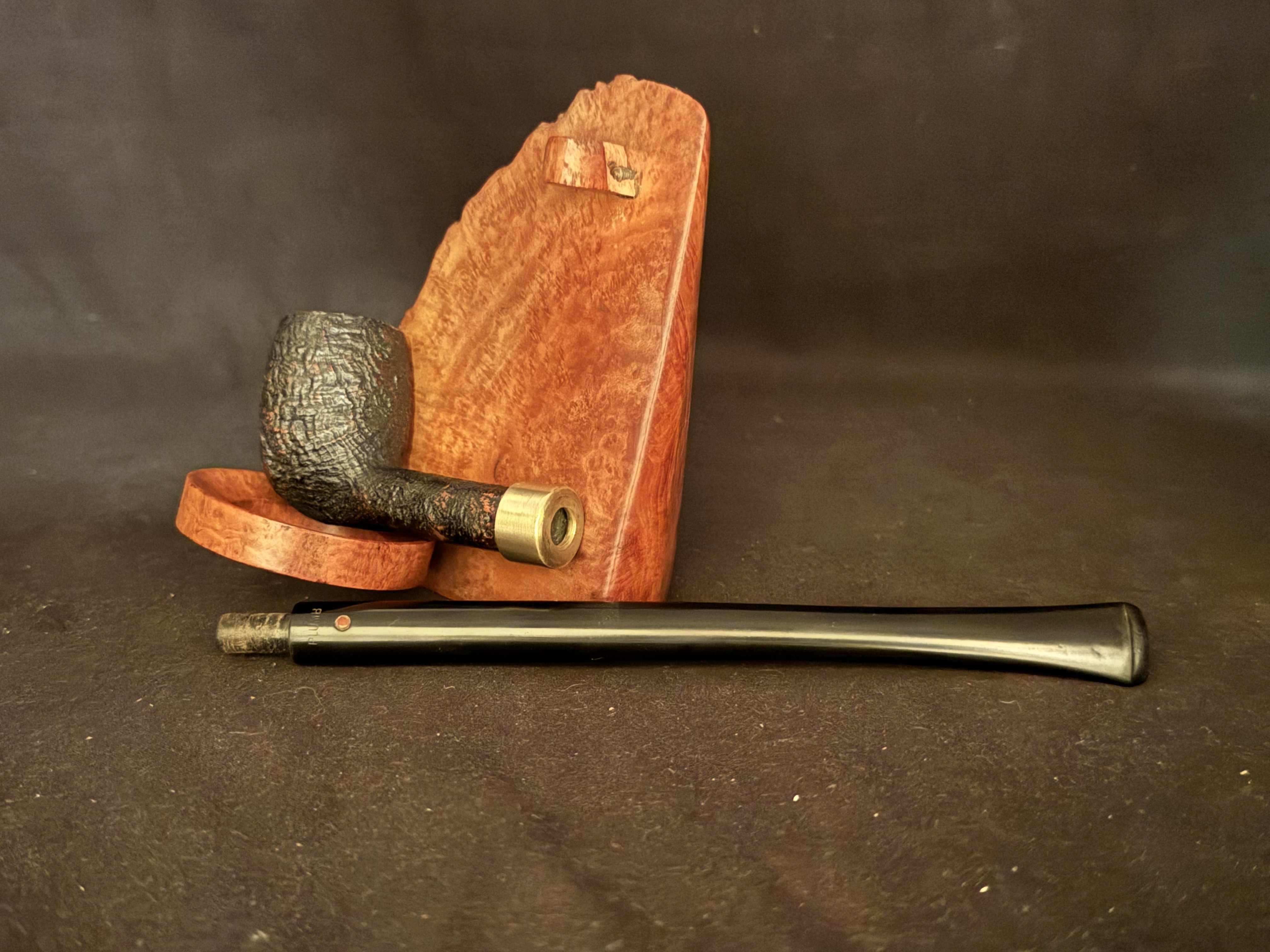Vauen Dr Perl 80 Sandblast Straight Churchwarden Vulcanite Saddle Stem Estate Pipe 9