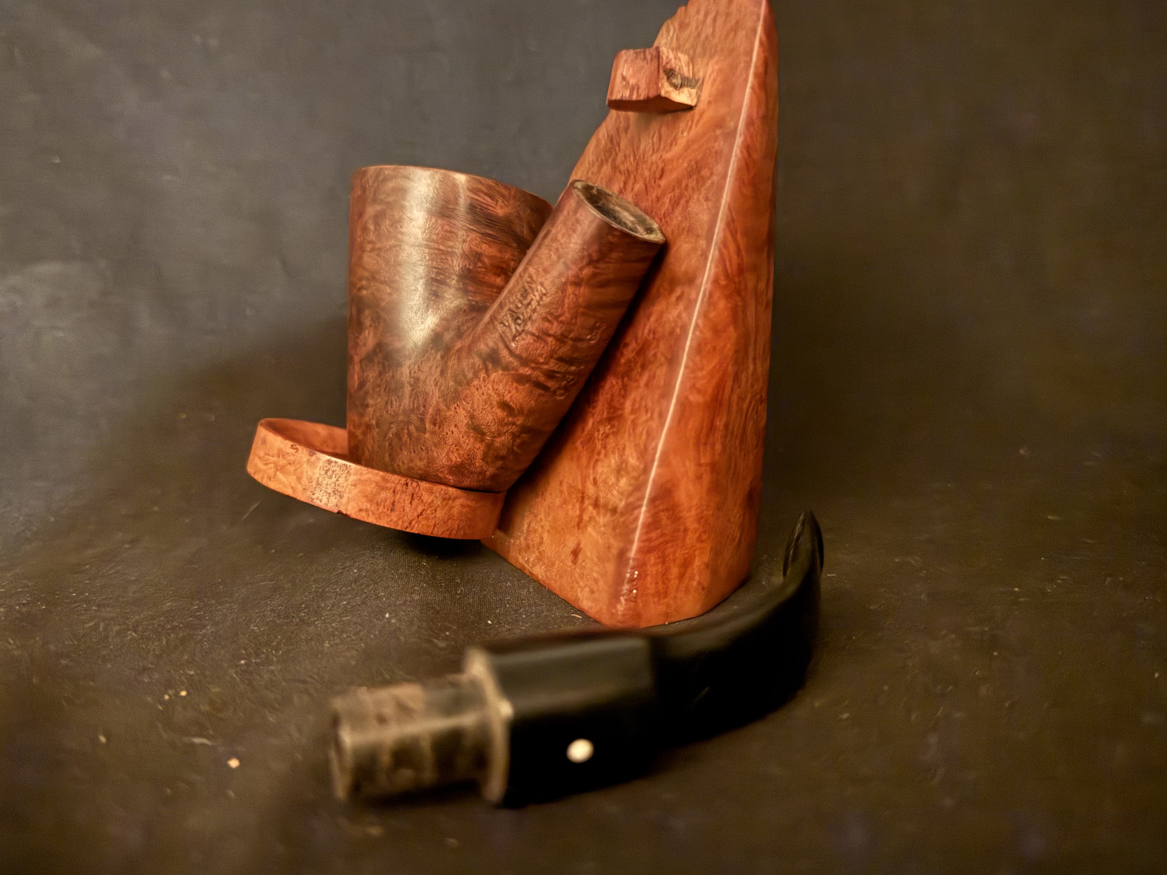 Vauen Luxus 037 Smooth Bent Dublin Sitter Estate Pipe with Vulcanite Saddle Stem and 9mm Filter 10