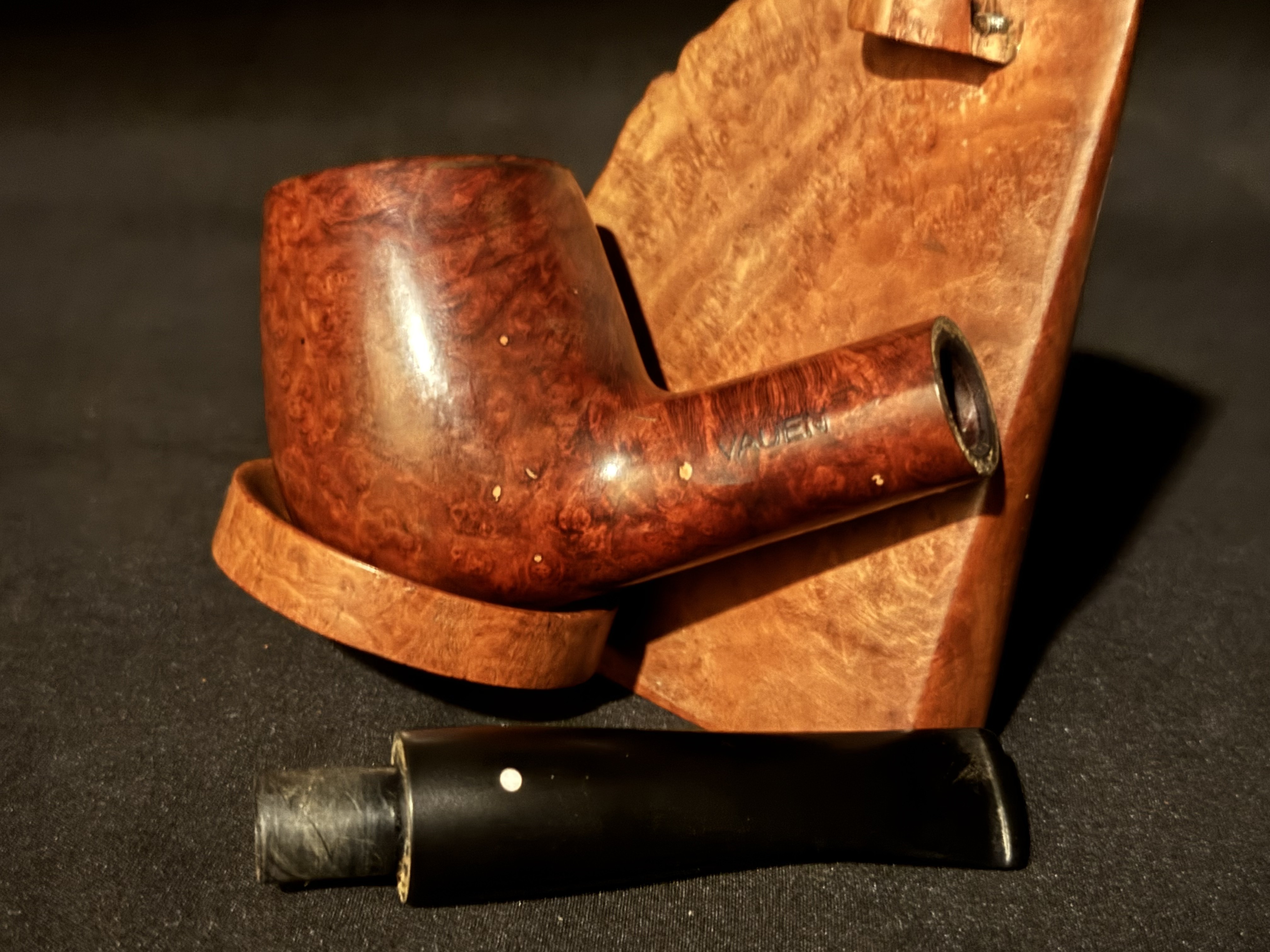 Vauen Straight Billiard 43 Smooth Briar Estate Pipe, 9mm Filter, Vertical Grain 11