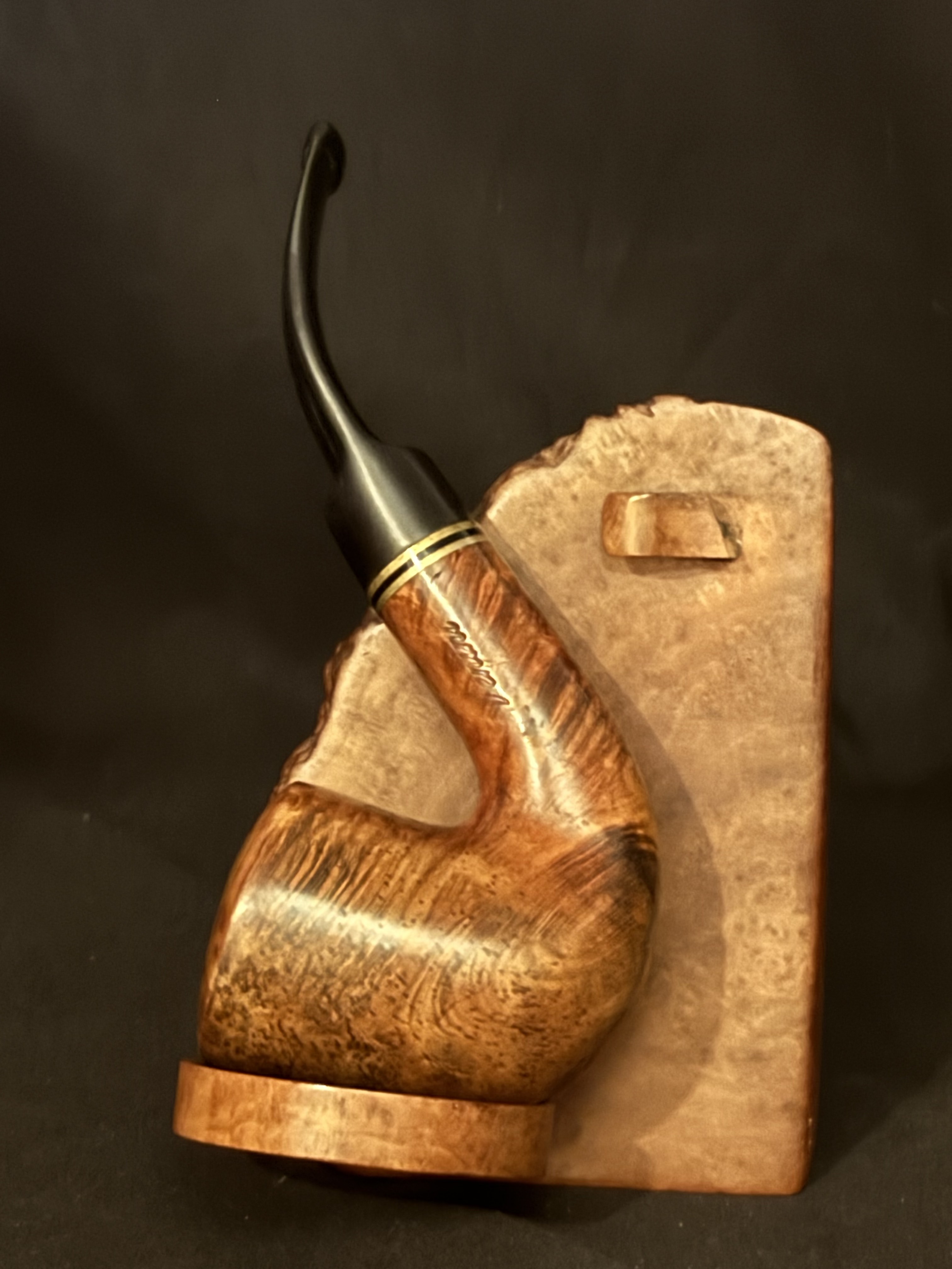 Venini Smooth Bent Dublin Vulcanite Saddle Stem Estate Pipe, 9mm Filter