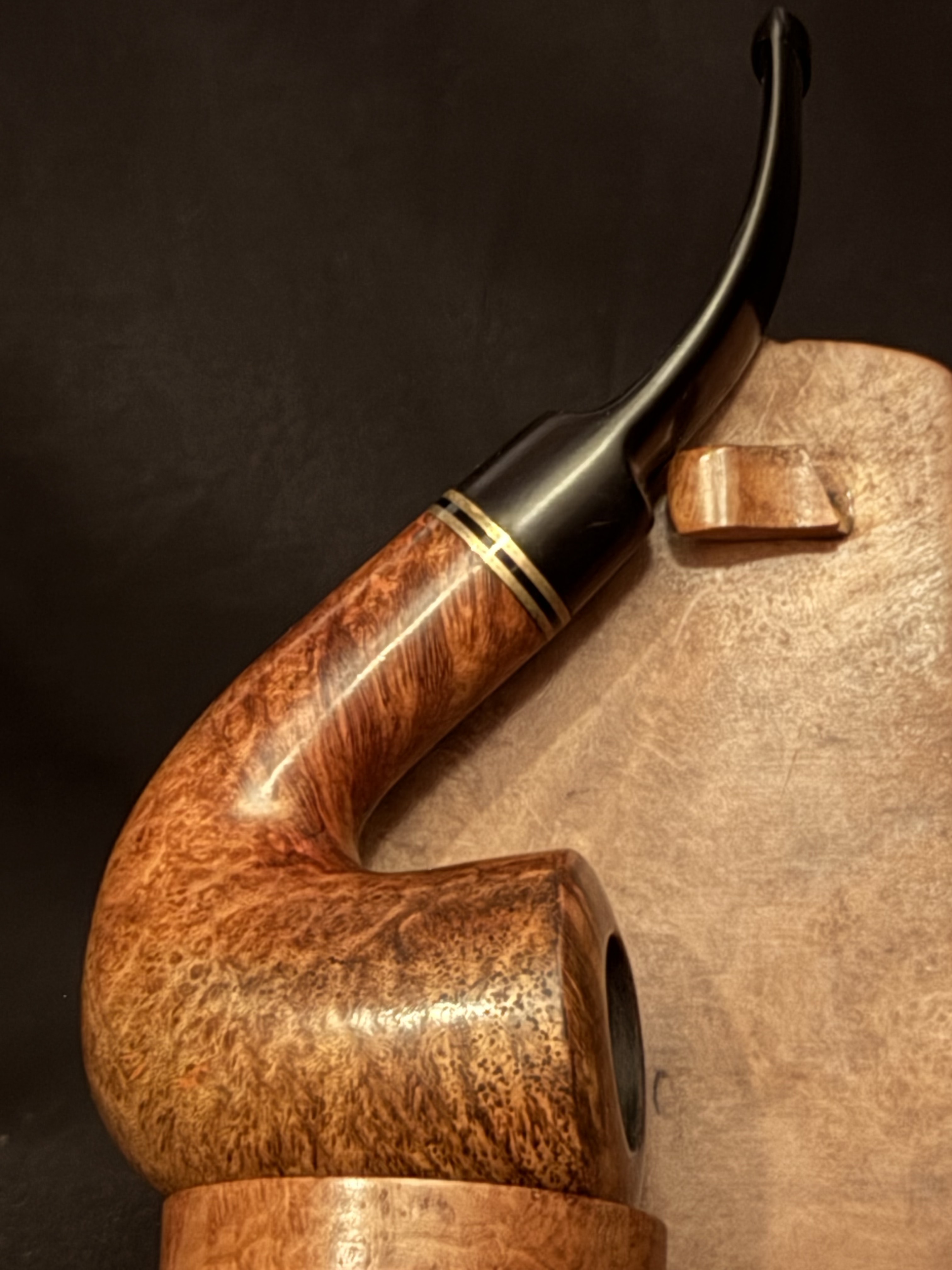 Venini Smooth Bent Dublin Vulcanite Saddle Stem Estate Pipe, 9mm Filter 2