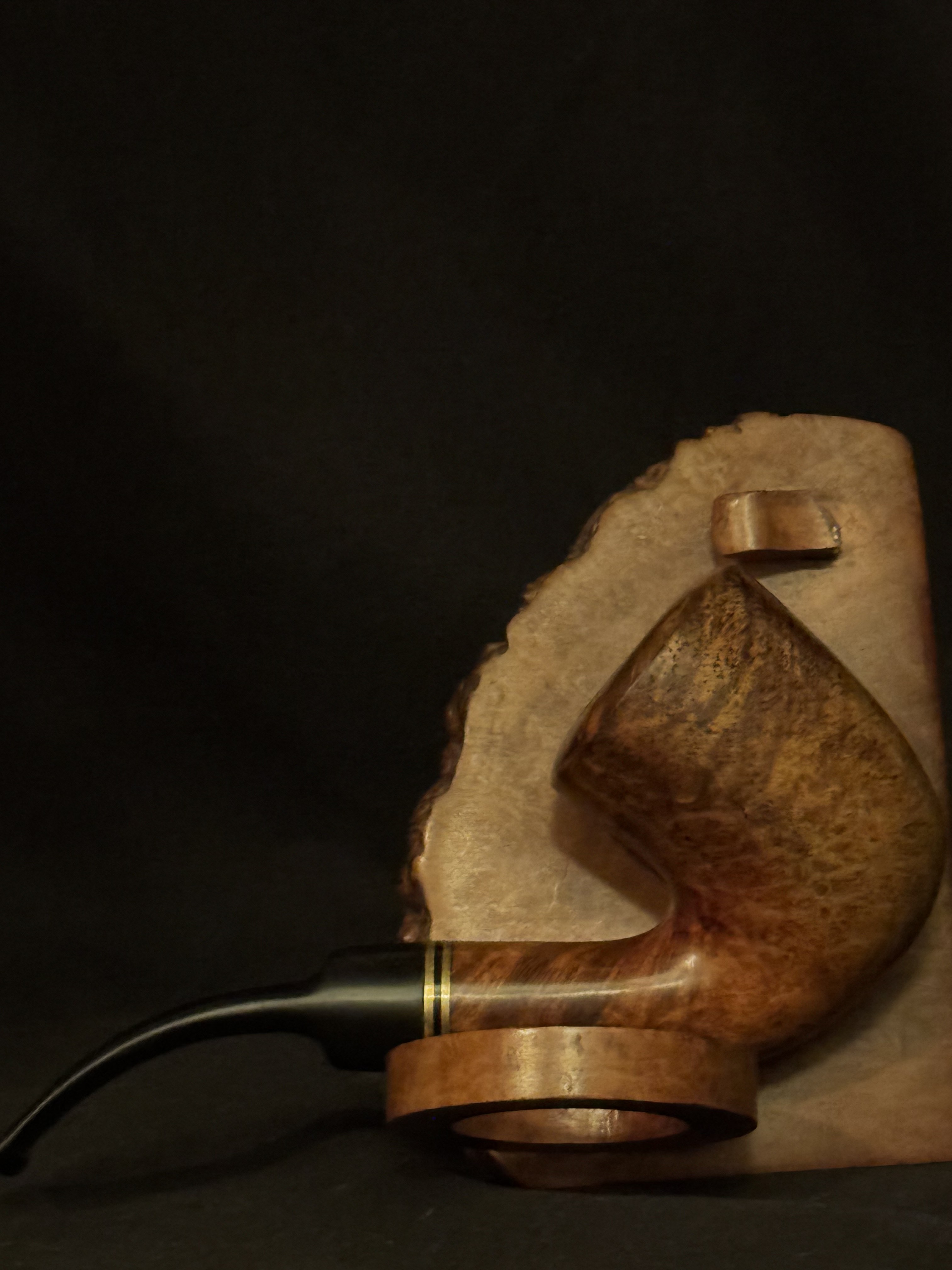 Venini Smooth Bent Dublin Vulcanite Saddle Stem Estate Pipe, 9mm Filter 4