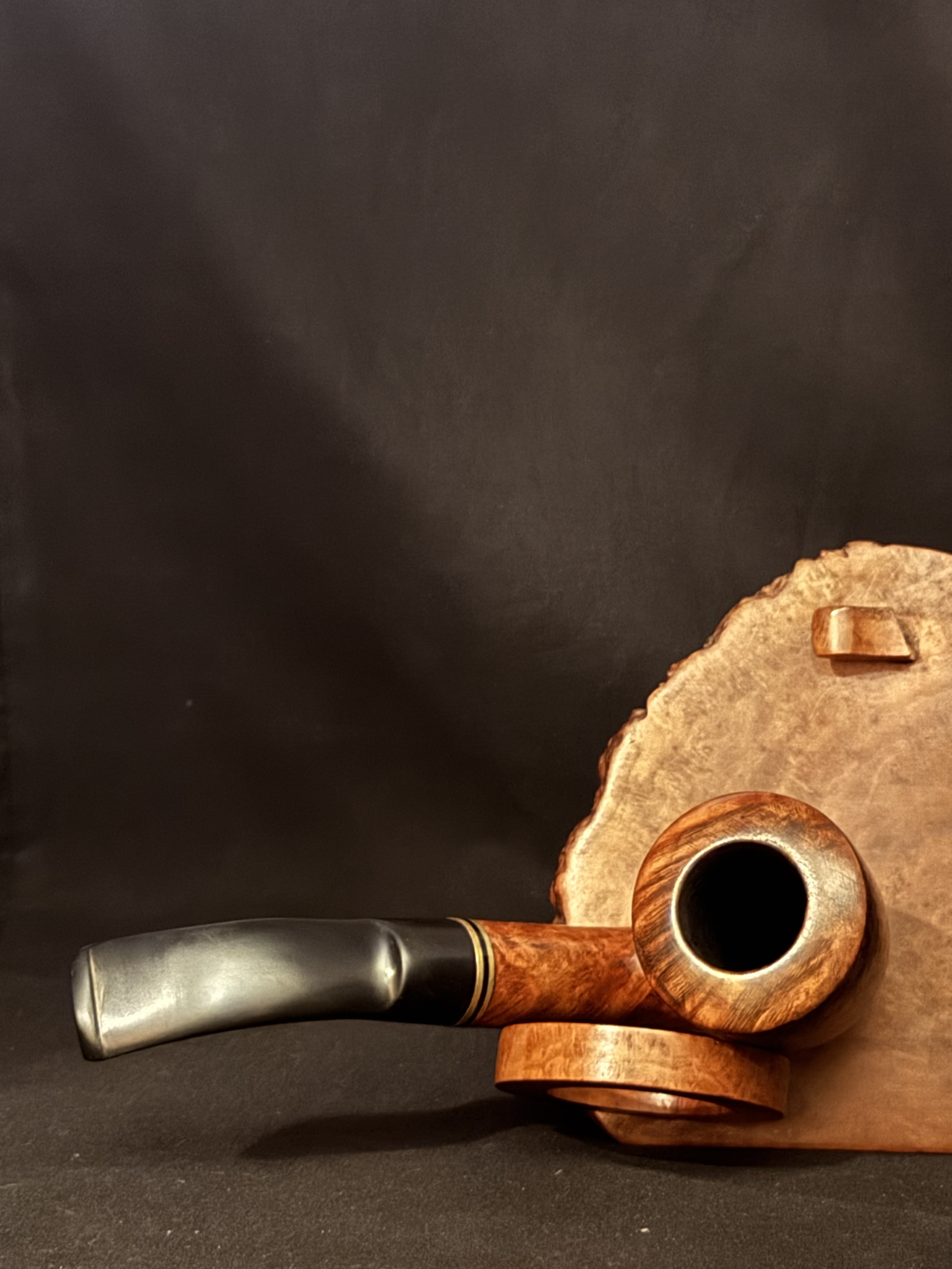 Venini Smooth Bent Dublin Vulcanite Saddle Stem Estate Pipe, 9mm Filter 5