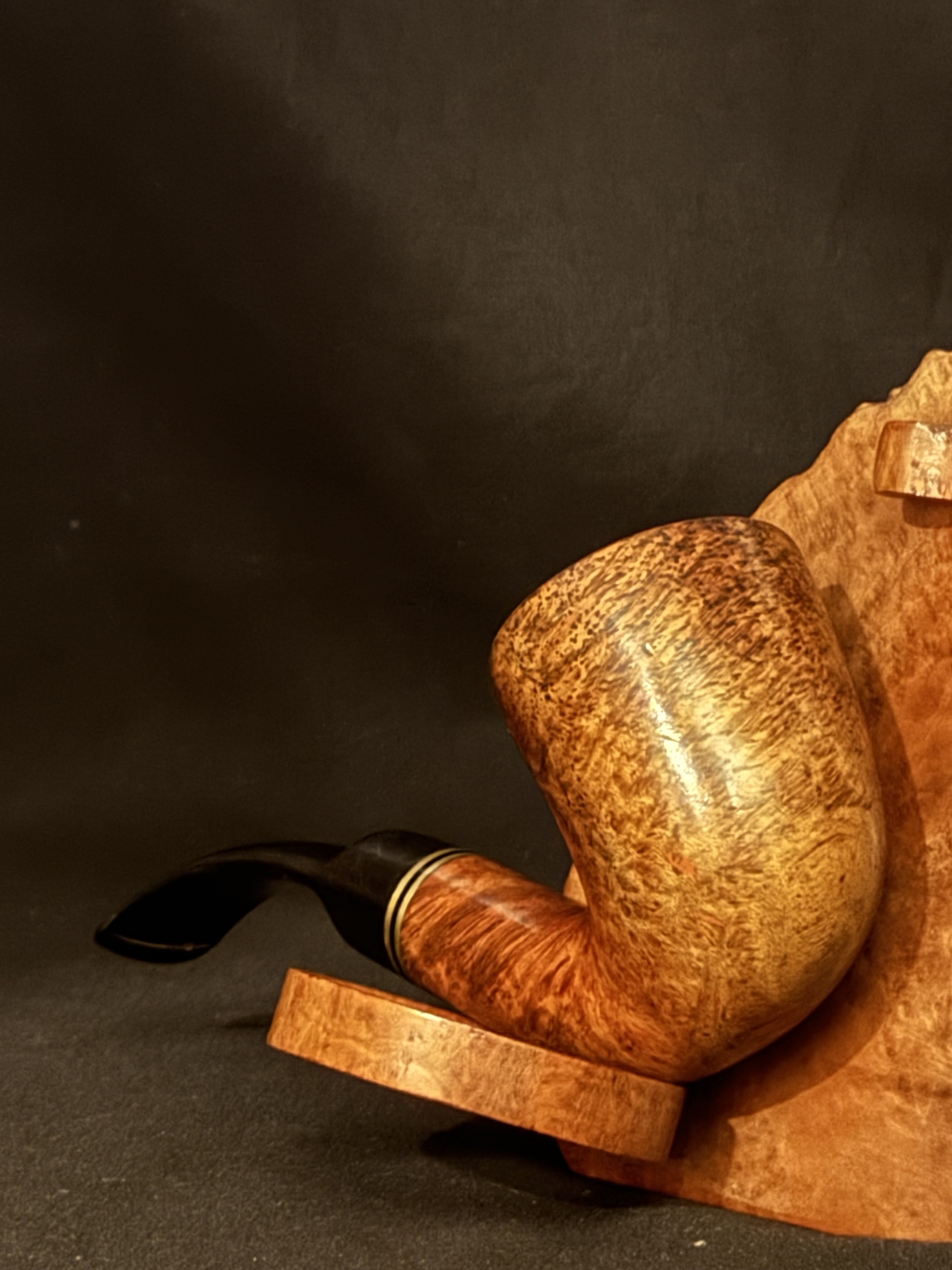 Venini Smooth Bent Dublin Vulcanite Saddle Stem Estate Pipe, 9mm Filter 7