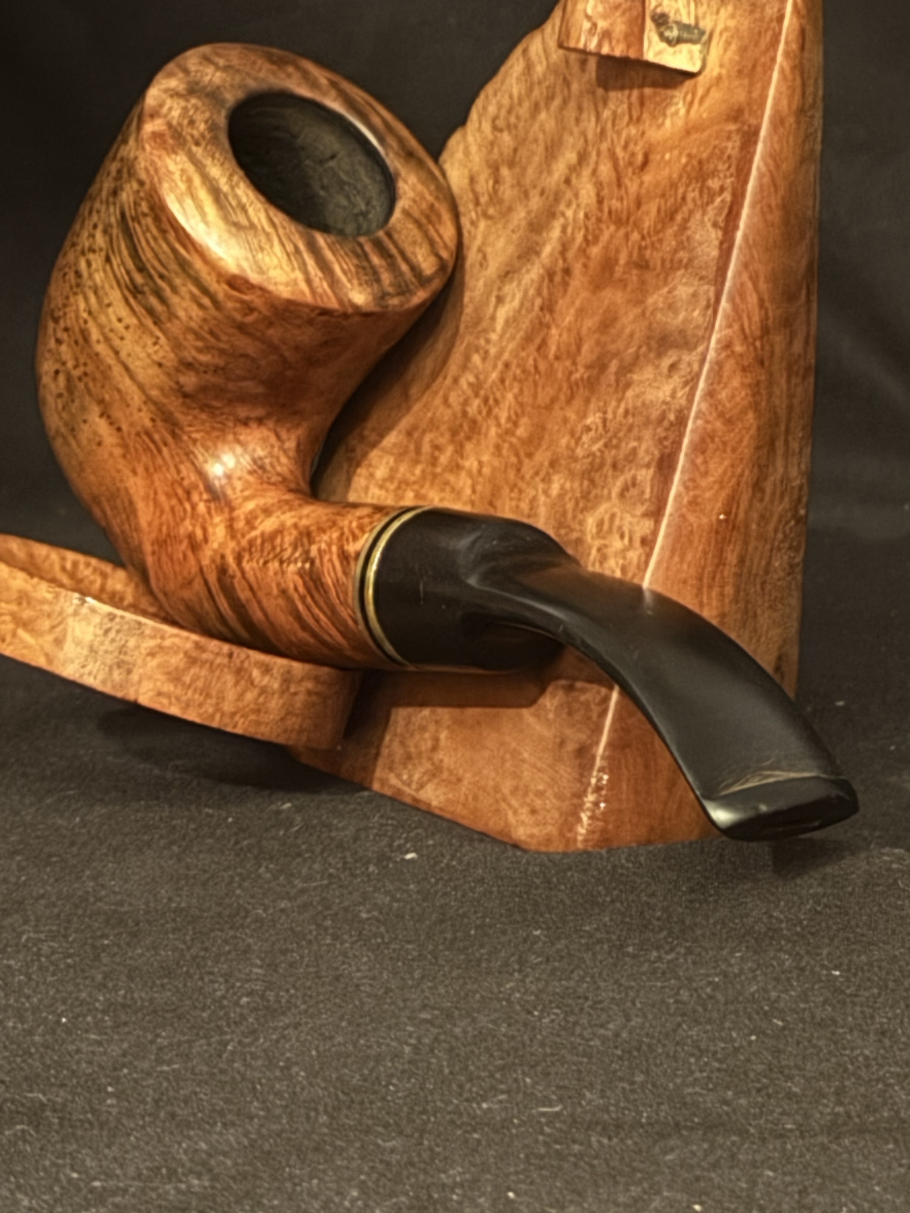 Venini Smooth Bent Dublin Vulcanite Saddle Stem Estate Pipe, 9mm Filter 8