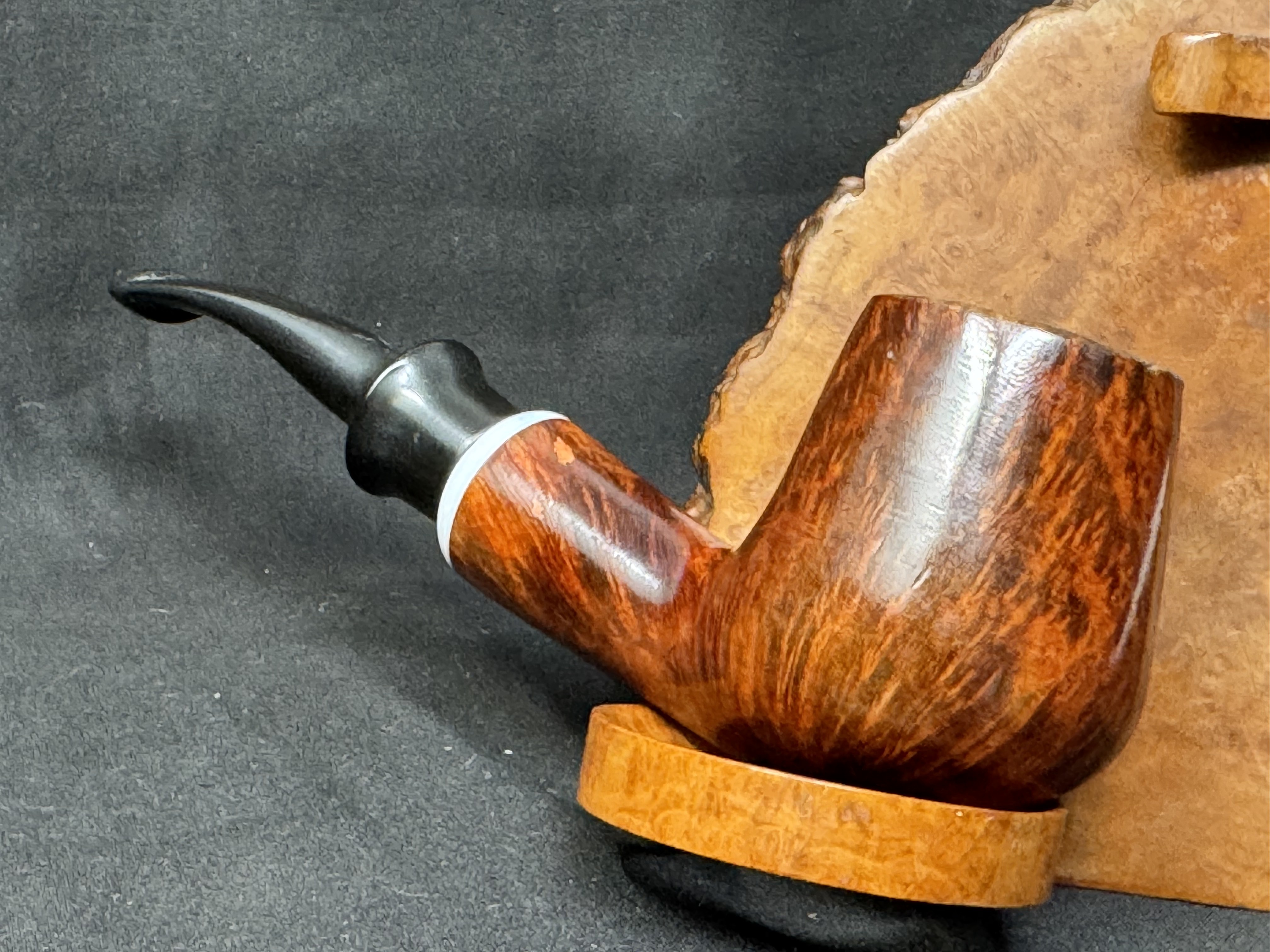 Venini White Band Smooth Bent Apple Estate Pipe - Vintage Briar 8