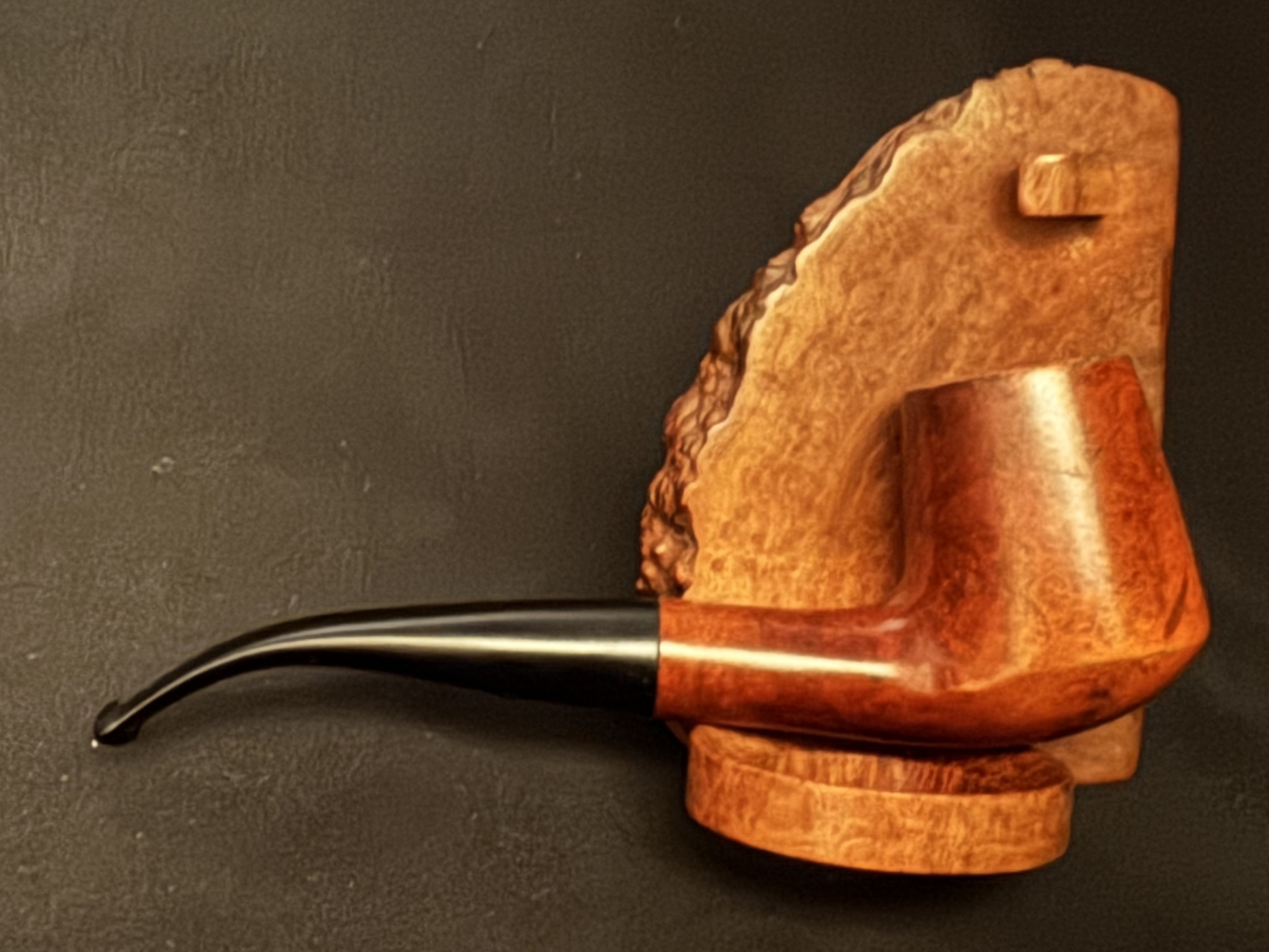 Verona Smooth Bent Volcano Estate Briar Pipe, Vulcanite Stem, 9mm Filter 4