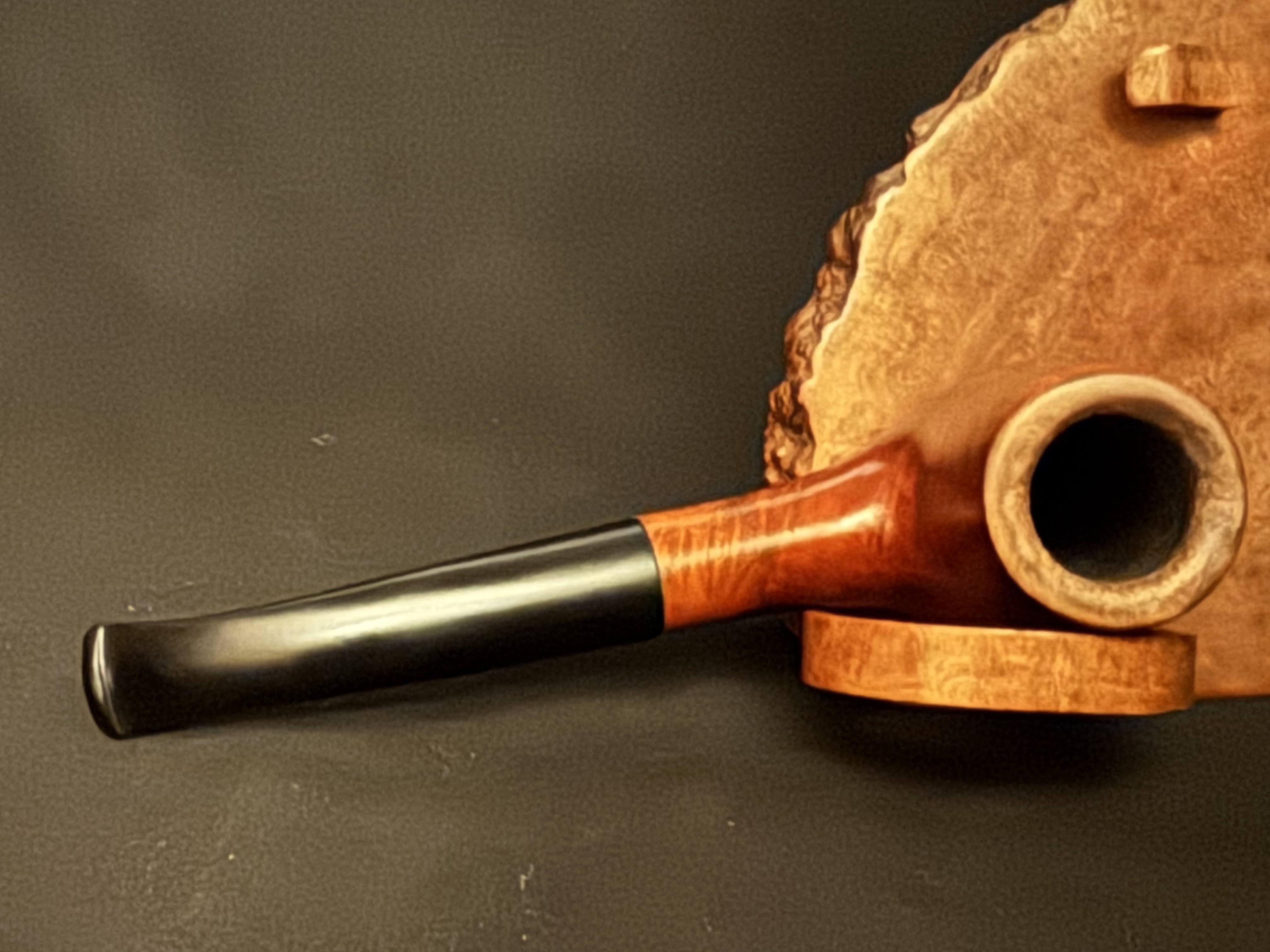 Verona Smooth Bent Volcano Estate Briar Pipe, Vulcanite Stem, 9mm Filter 5