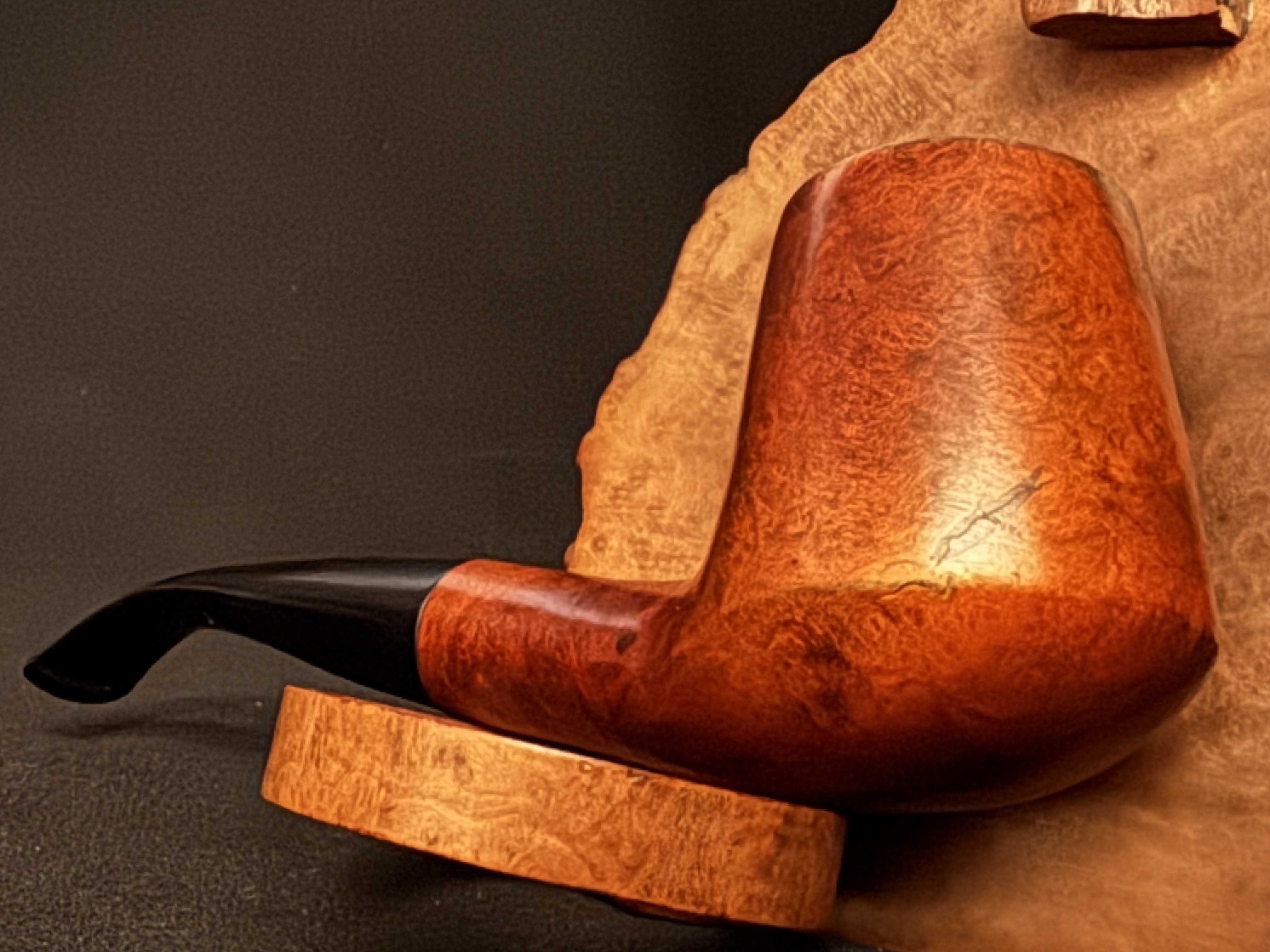 Verona Smooth Bent Volcano Estate Briar Pipe, Vulcanite Stem, 9mm Filter 8