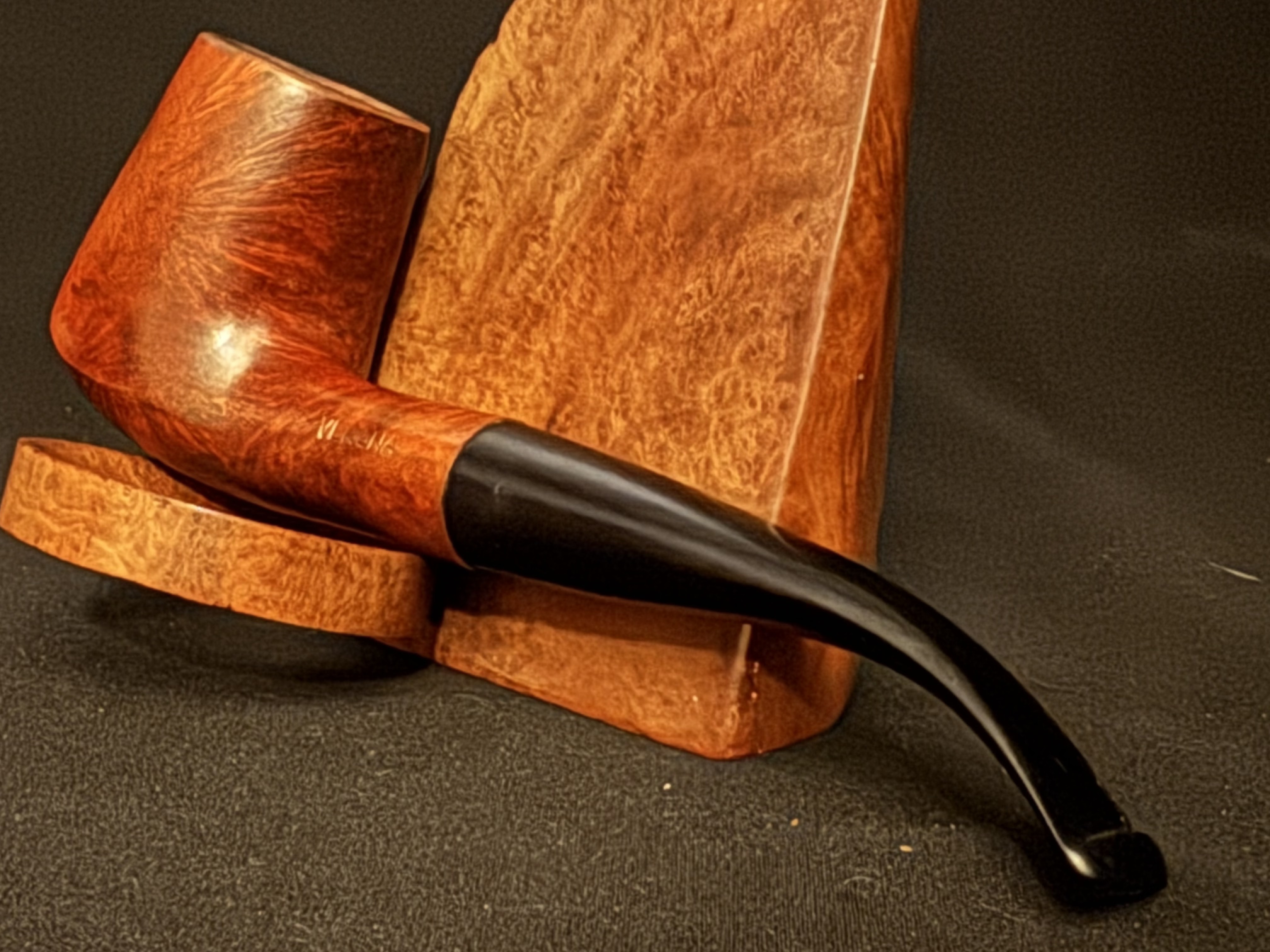 Verona Smooth Bent Volcano Estate Briar Pipe, Vulcanite Stem, 9mm Filter 7