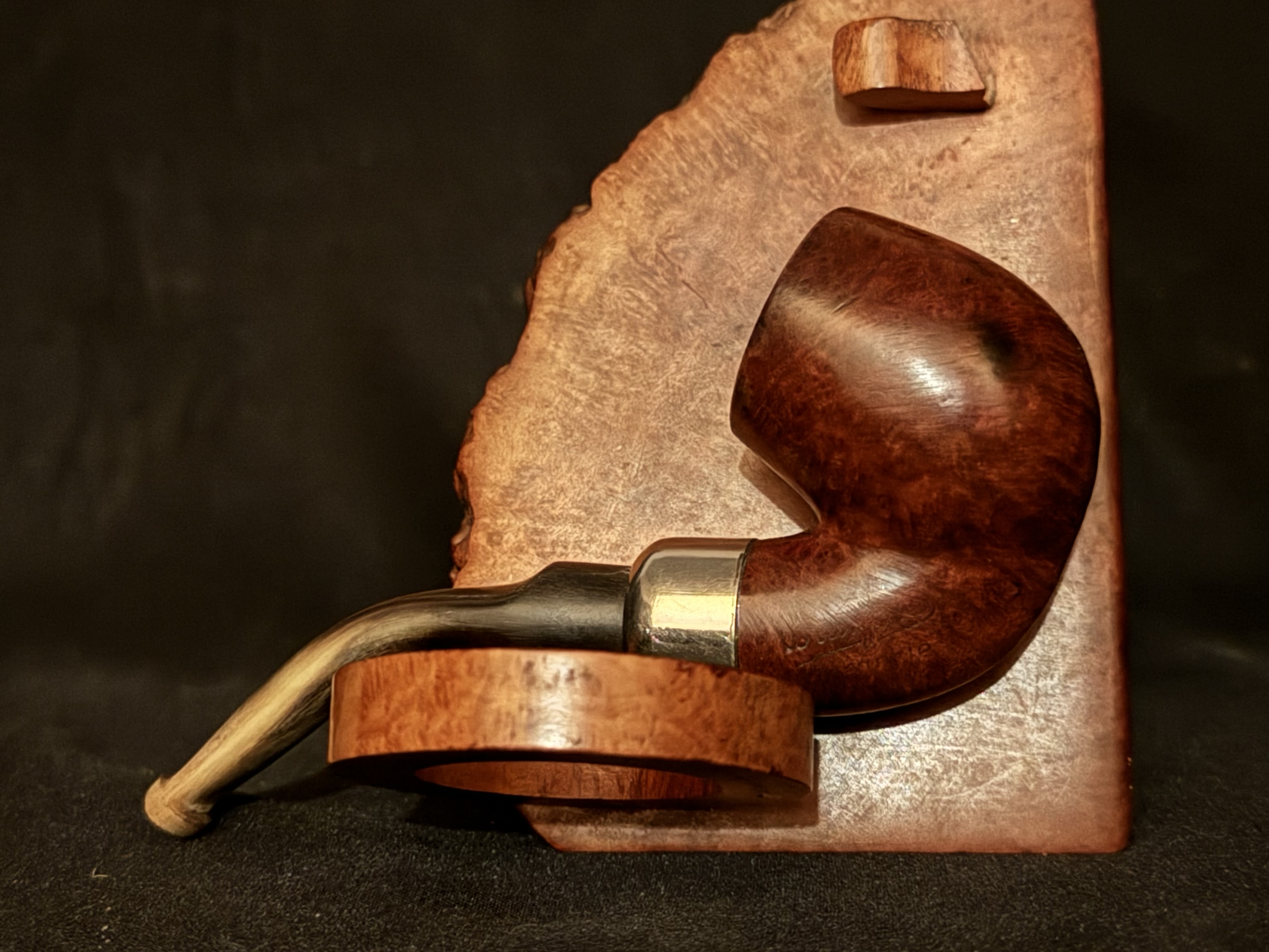 Bruyere Garantie Smooth Bent Billiard Vest Pocket Army Mount Pipe Bakelite Stem 4