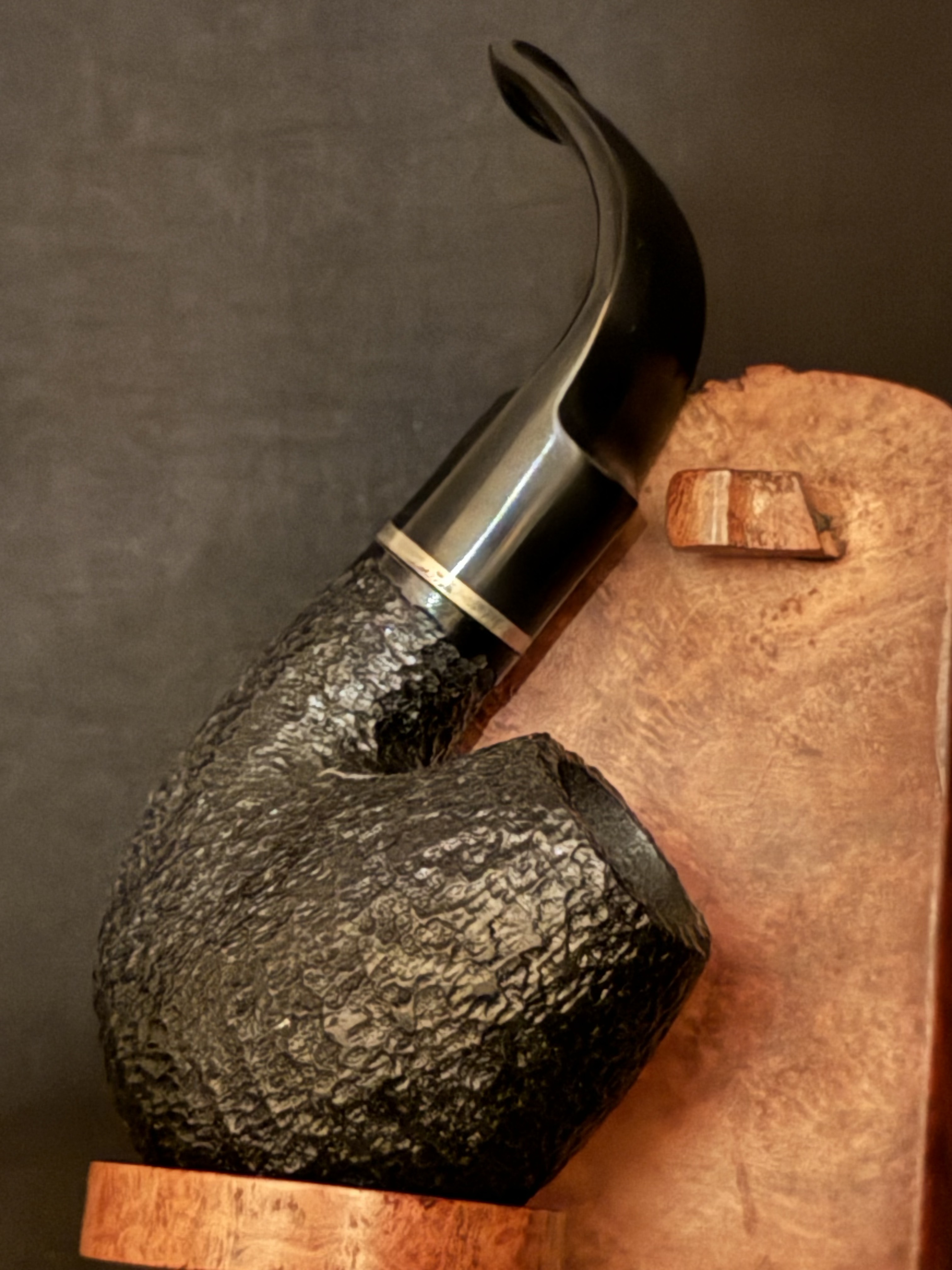 Wessex XL 125 Black Sandblast Full Bent Oom Paul Pipe, Made in France, Unsmoked 2