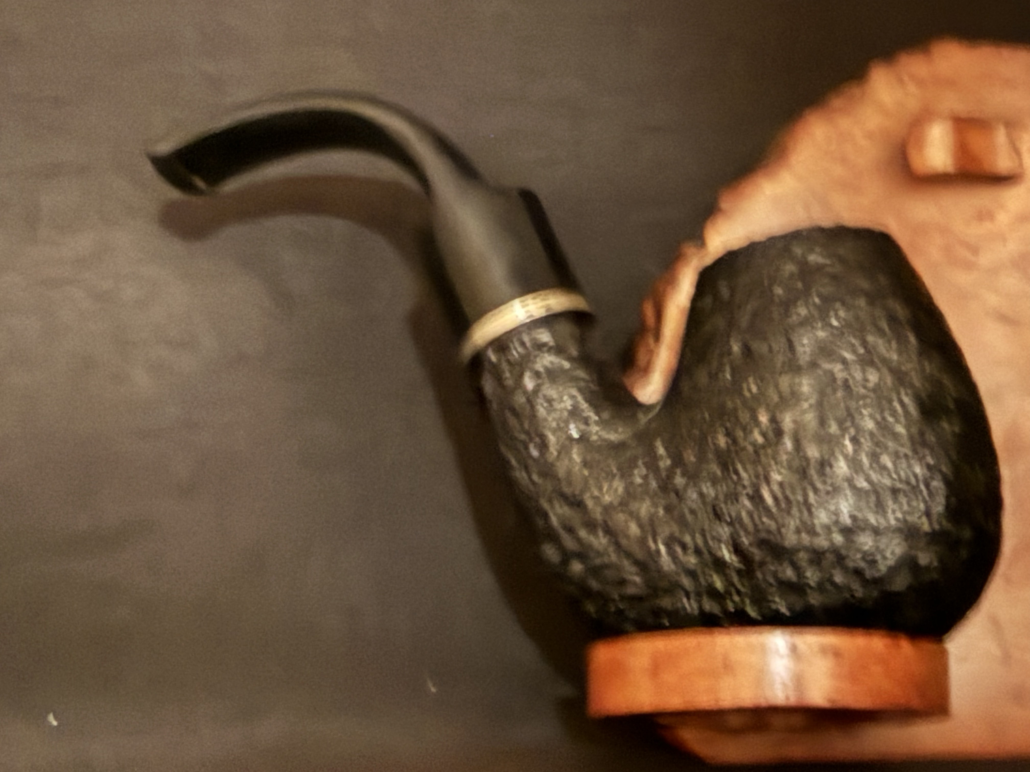 Wessex XL 125 Black Sandblast Full Bent Oom Paul Pipe, Made in France, Unsmoked 4
