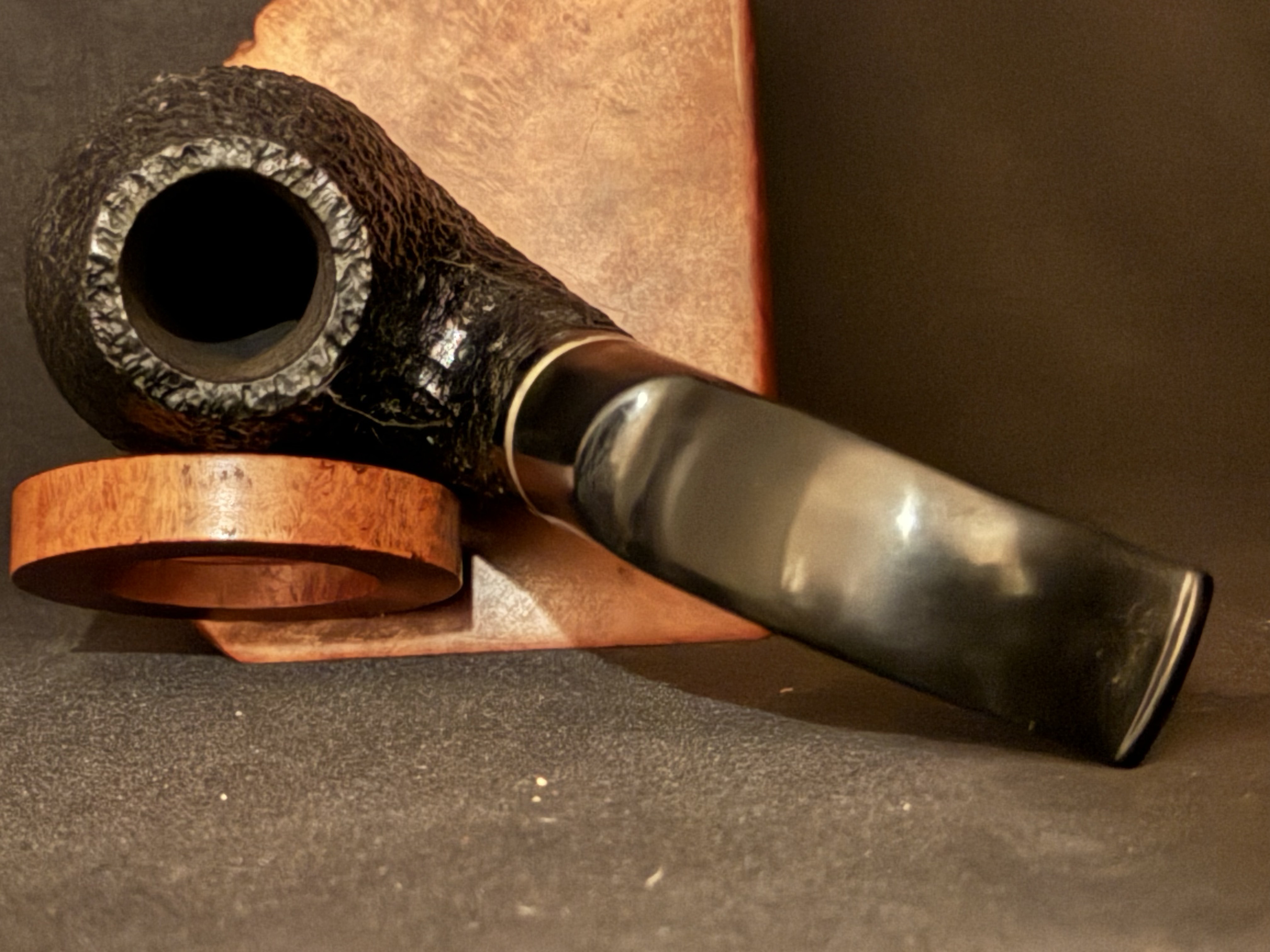 Wessex XL 125 Black Sandblast Full Bent Oom Paul Pipe, Made in France, Unsmoked 5