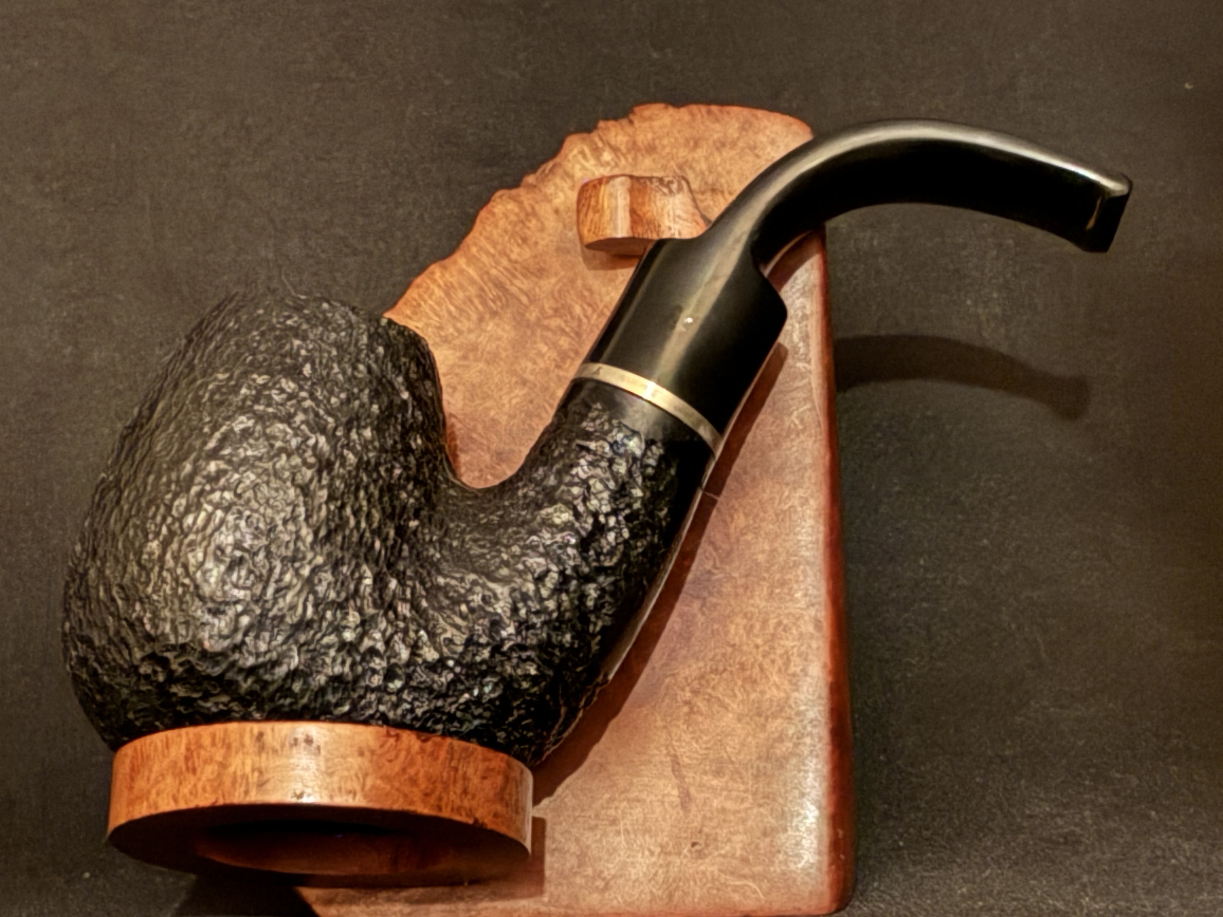 Wessex XL 125 Black Sandblast Full Bent Oom Paul Pipe, Made in France, Unsmoked 6