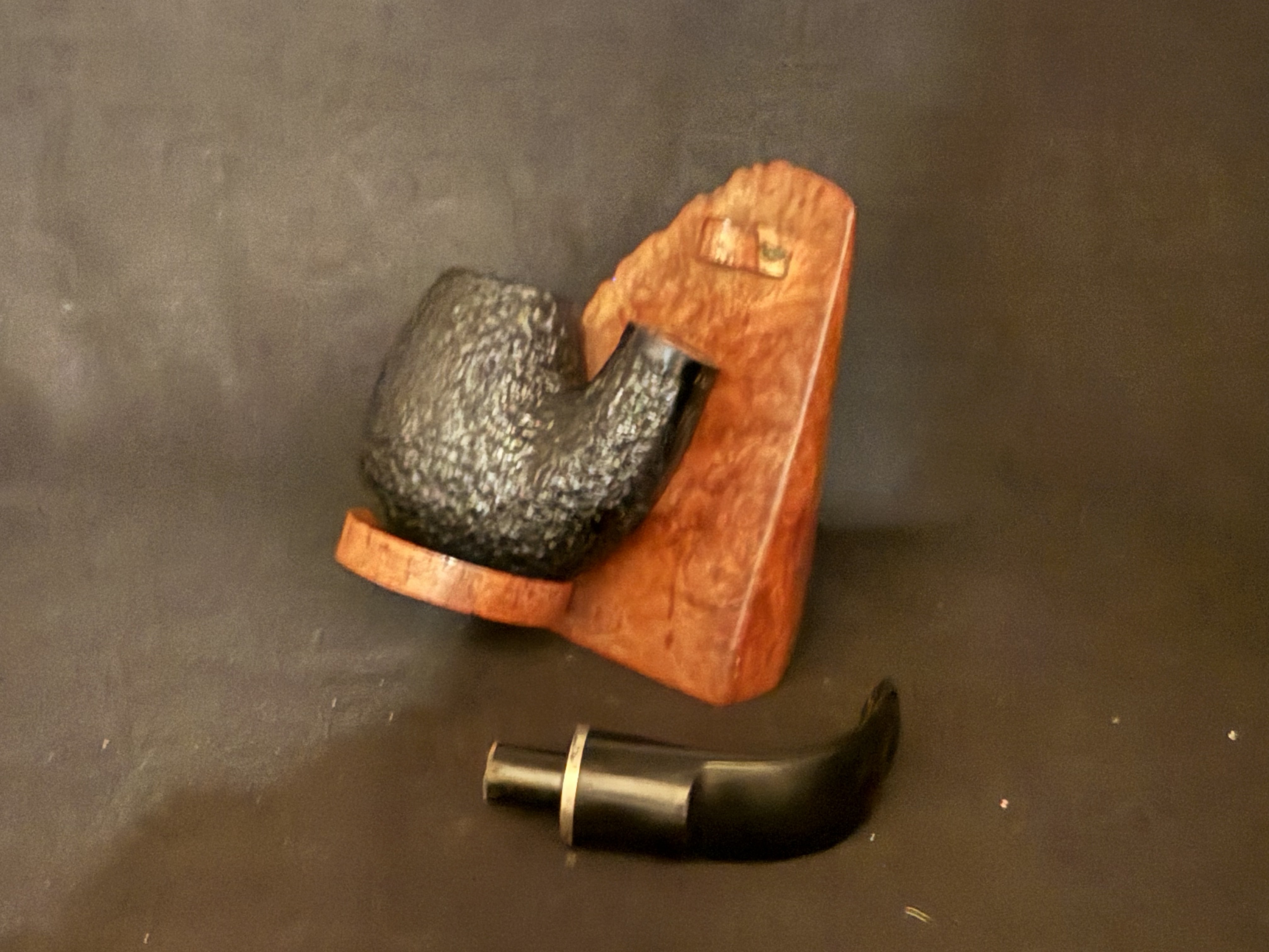 Wessex XL 125 Black Sandblast Full Bent Oom Paul Pipe, Made in France, Unsmoked 12