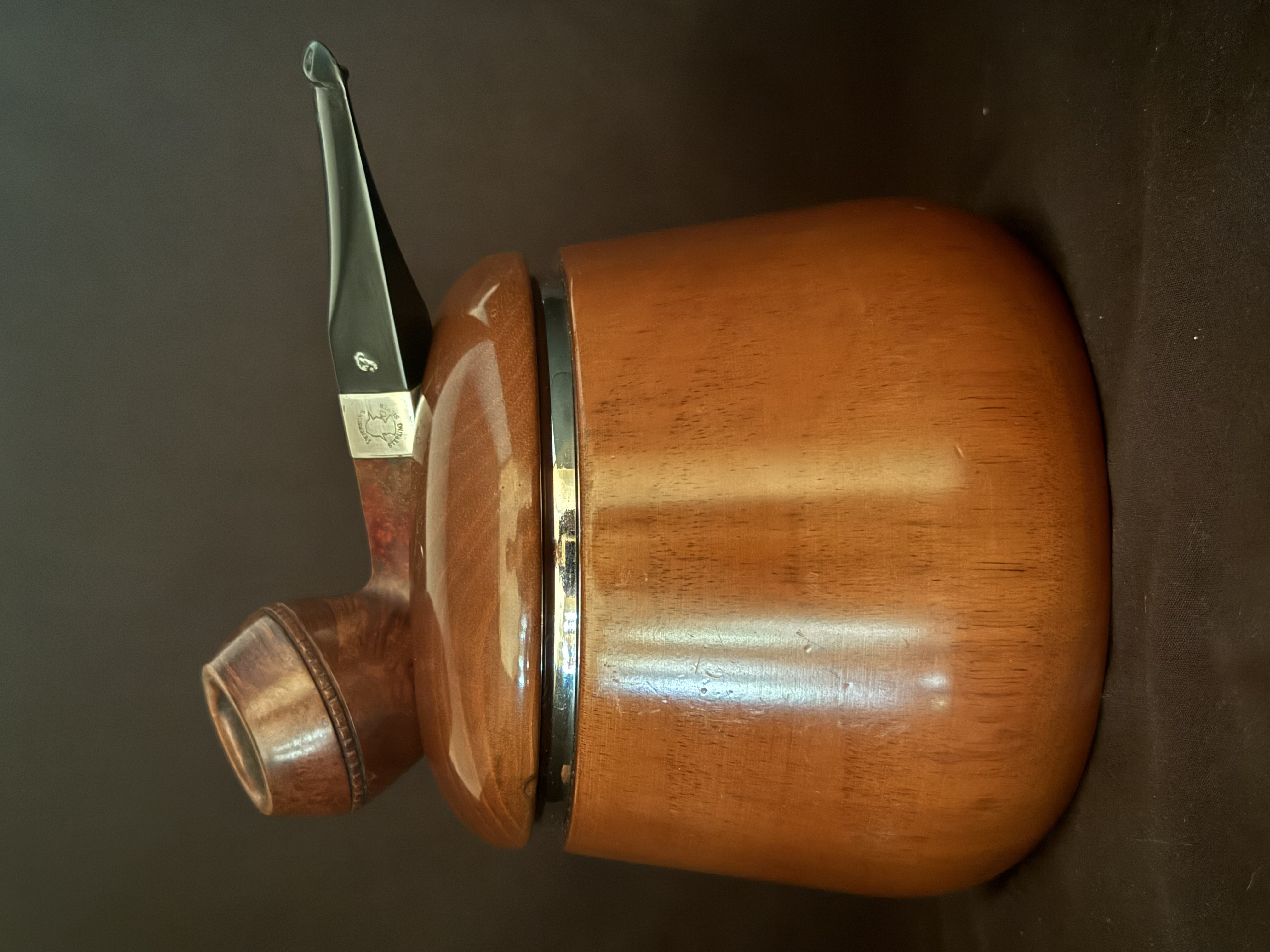 Wooden Tobacco Jar with Pipe Holder - Pre-owned