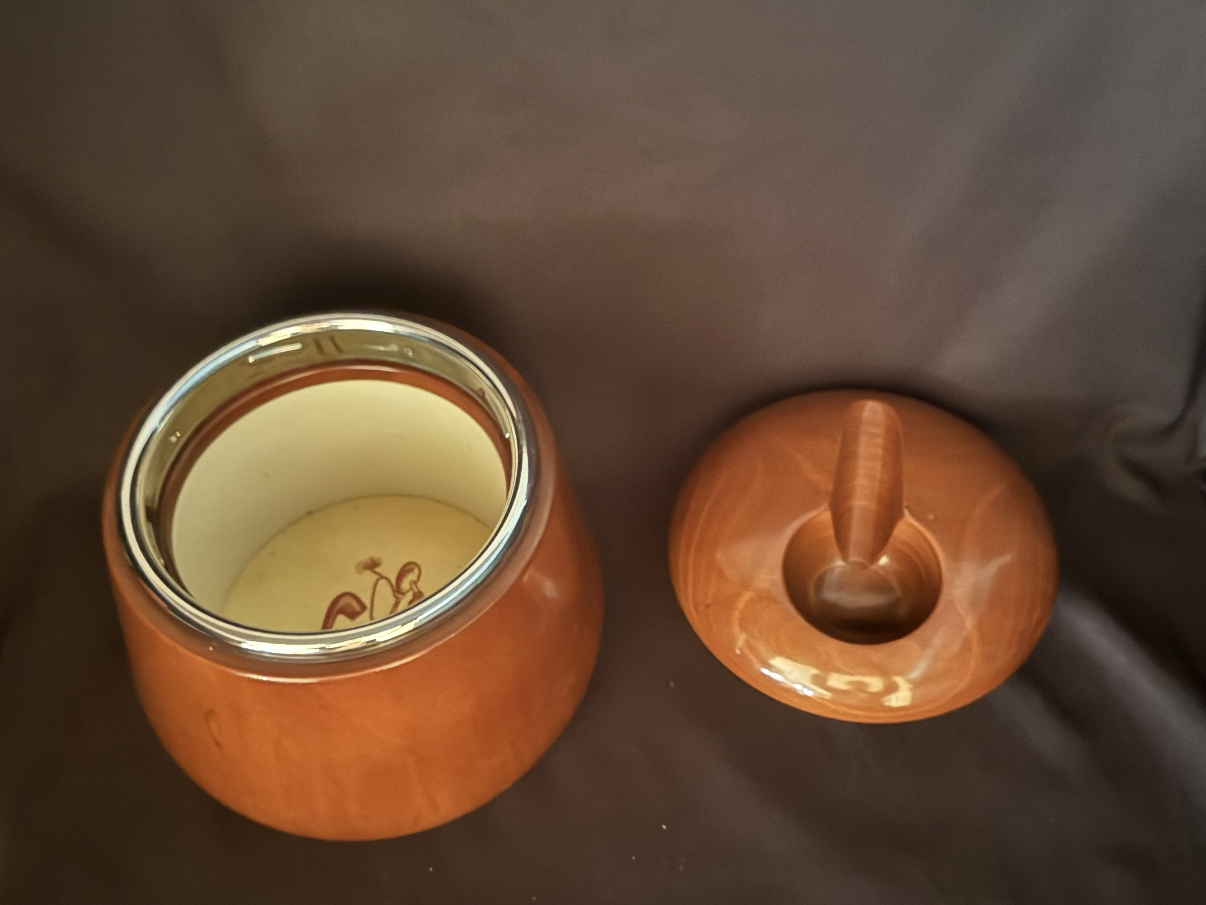 Wooden Tobacco Jar with Pipe Holder - Pre-owned 7