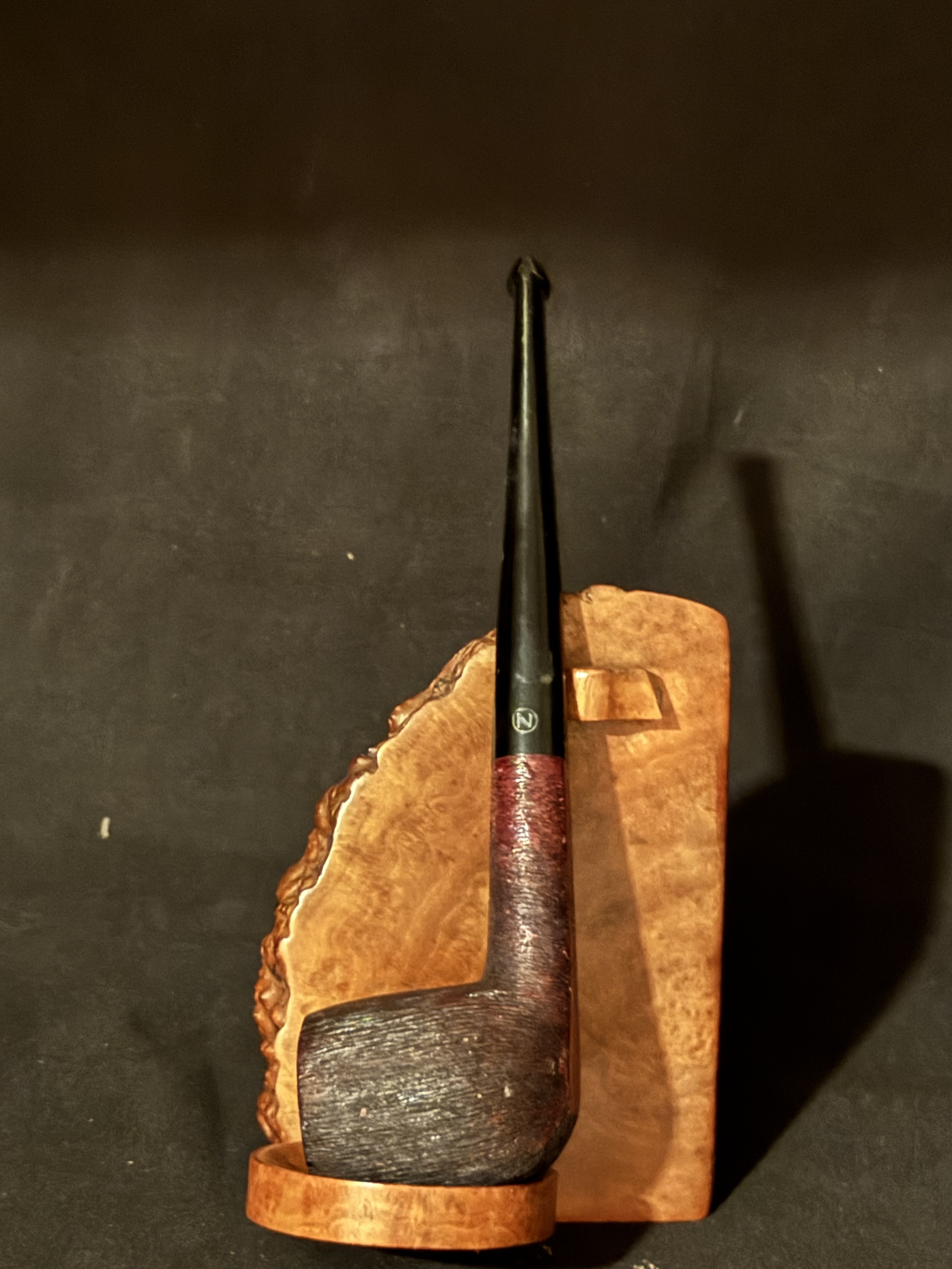 Zenith Italian Briar Straight Billiard Estate Pipe, 1955, Brush Finish, Unsmoked 2