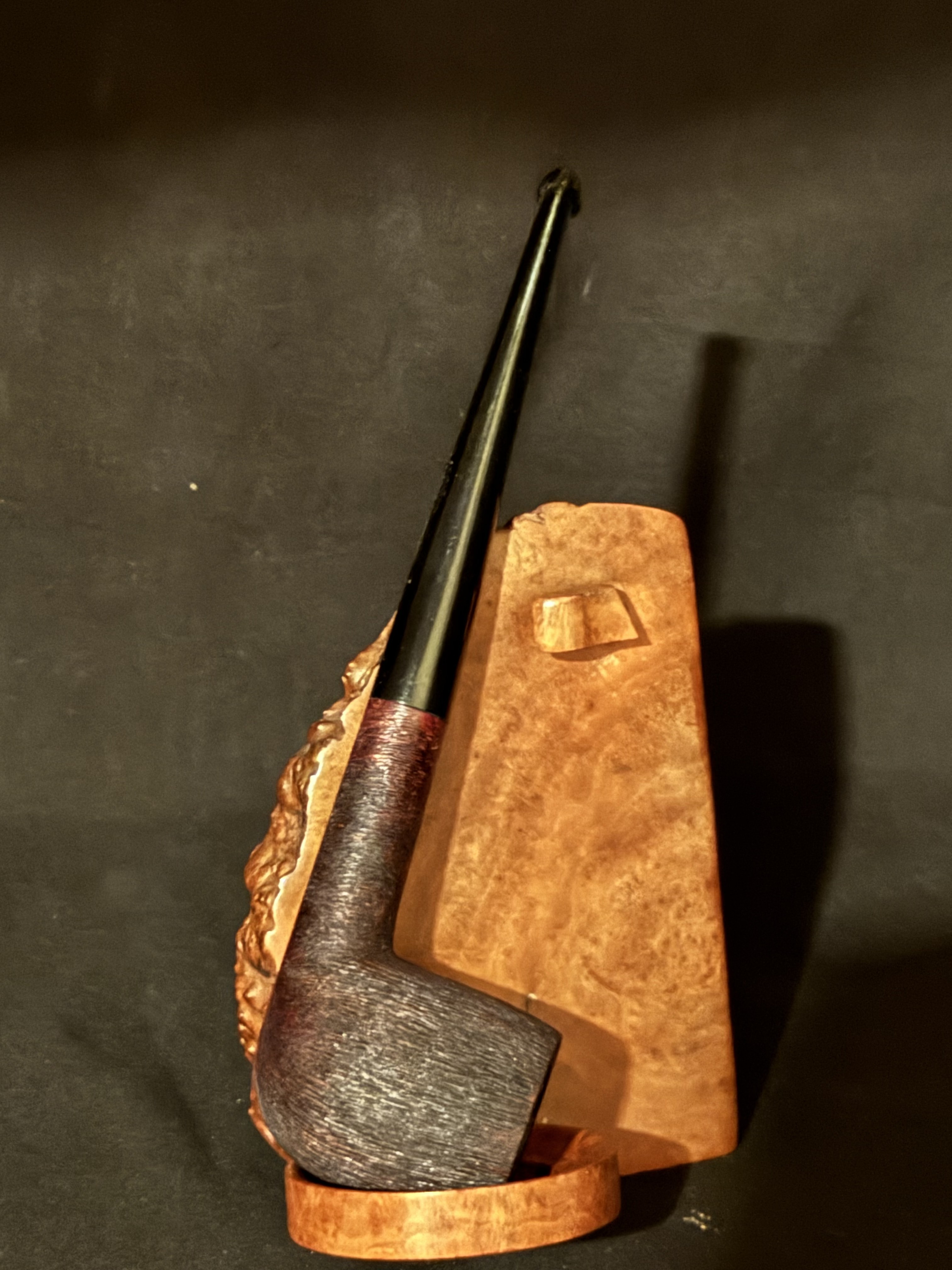 Zenith Italian Briar Straight Billiard Estate Pipe, 1955, Brush Finish, Unsmoked