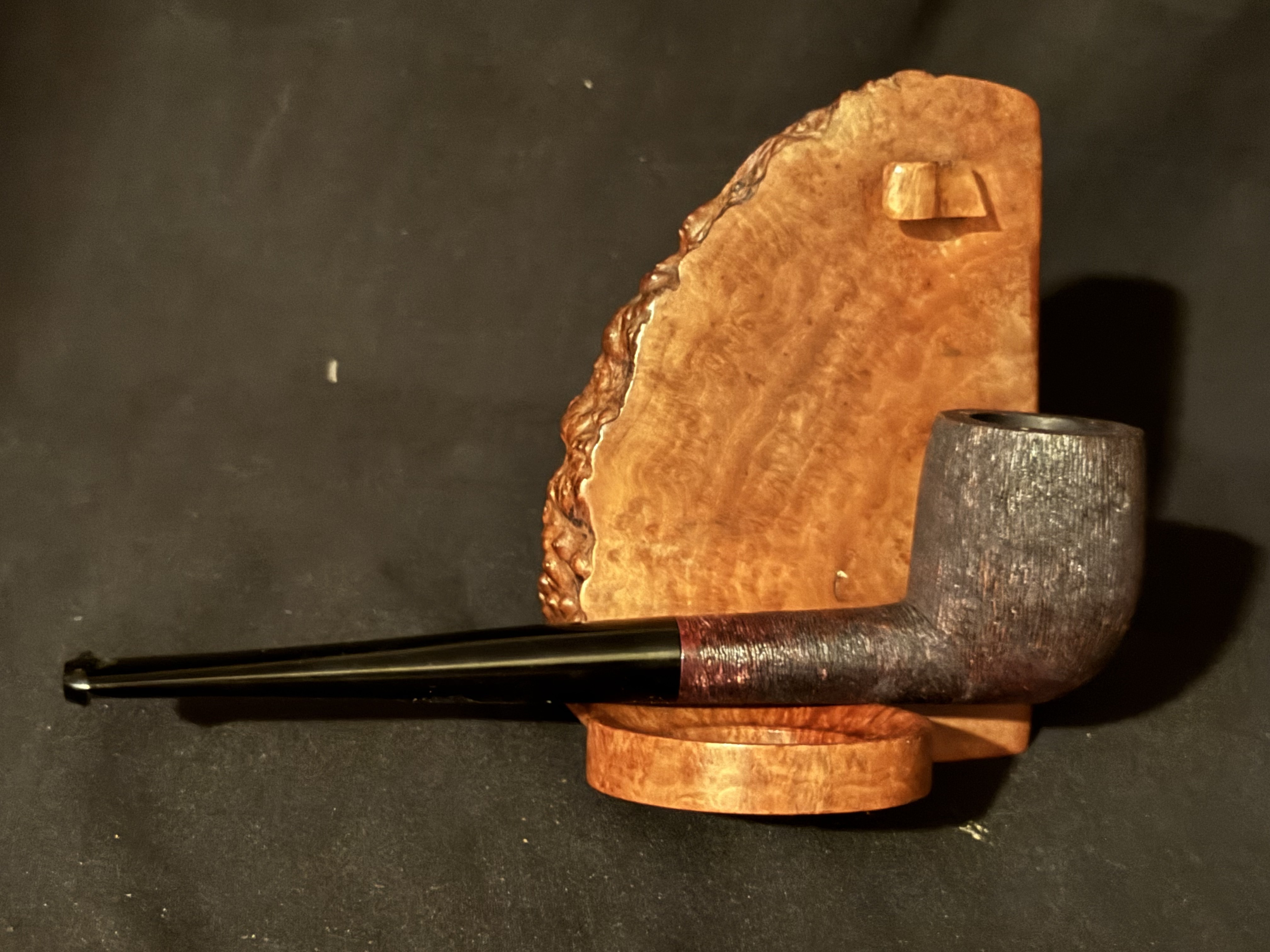 Zenith Italian Briar Straight Billiard Estate Pipe, 1955, Brush Finish, Unsmoked 4