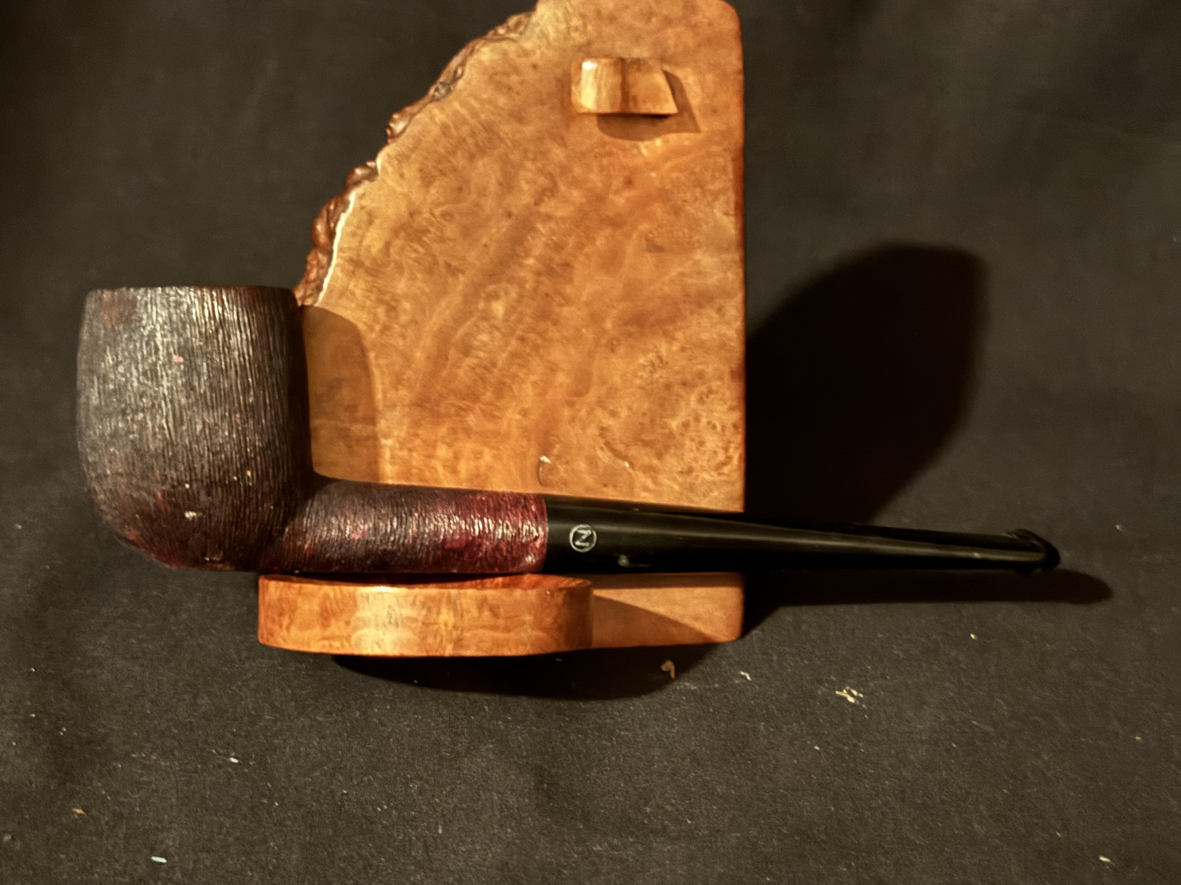 Zenith Italian Briar Straight Billiard Estate Pipe, 1955, Brush Finish, Unsmoked 3
