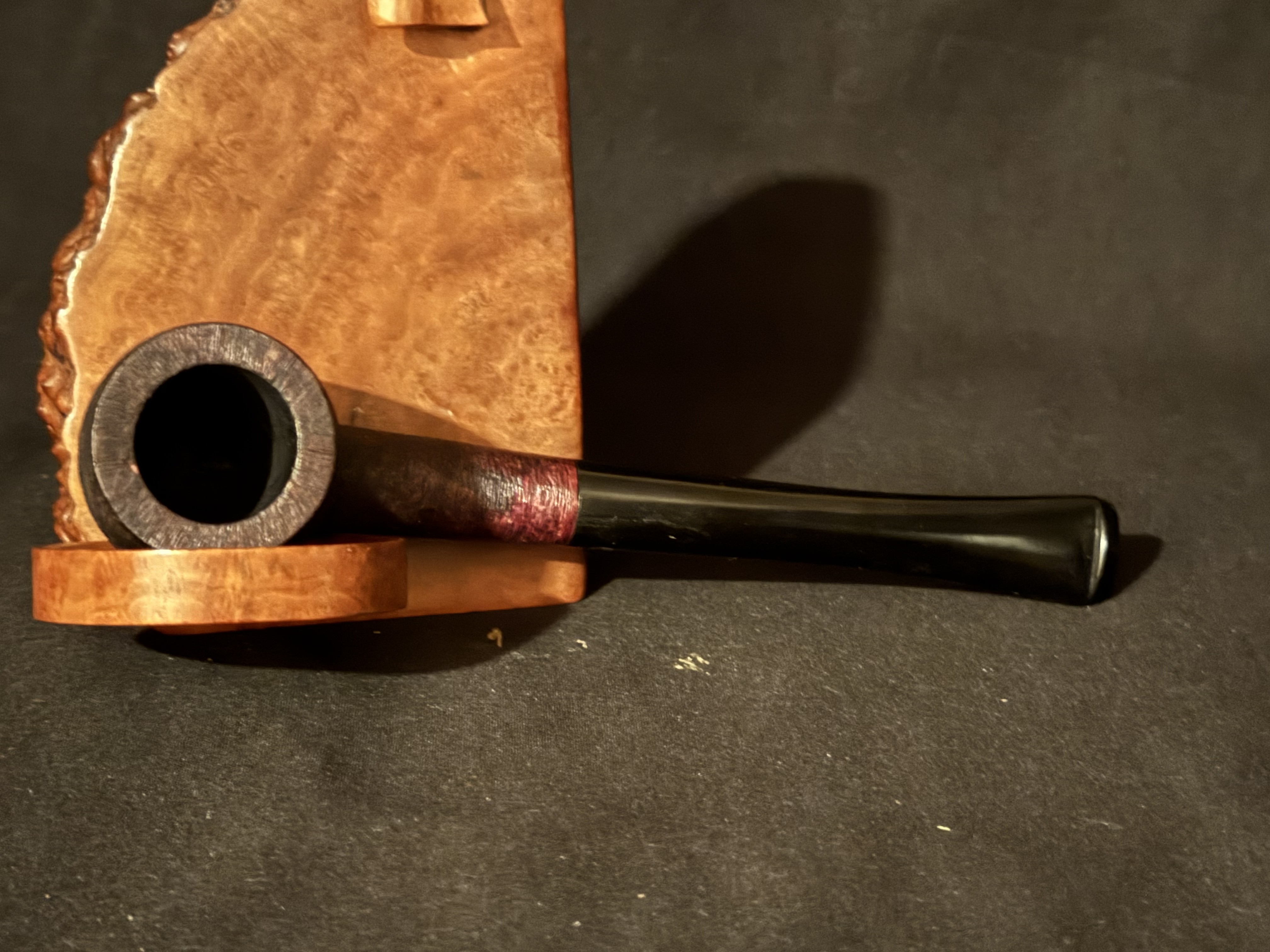 Zenith Italian Briar Straight Billiard Estate Pipe, 1955, Brush Finish, Unsmoked 5