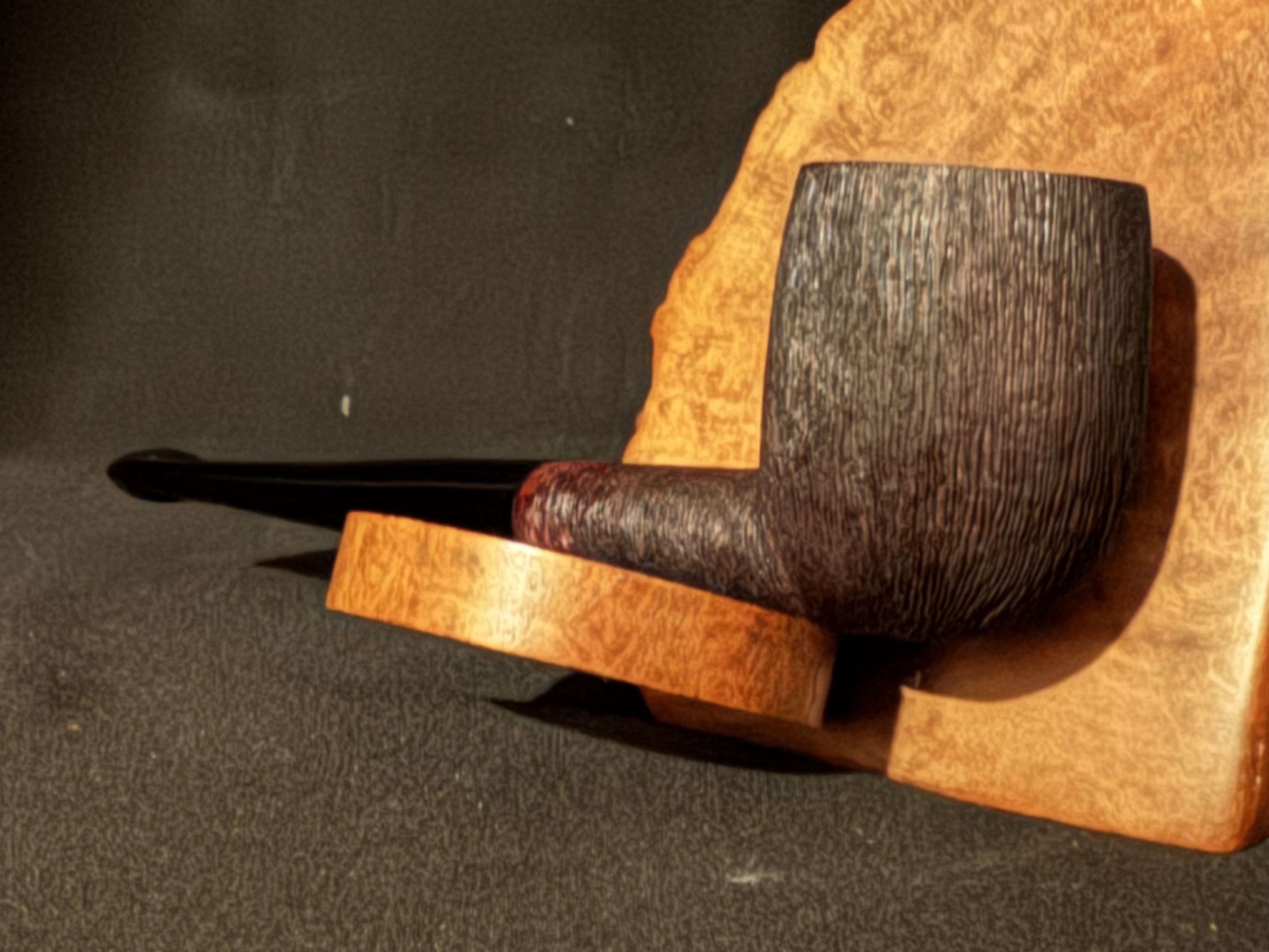 Zenith Italian Briar Straight Billiard Estate Pipe, 1955, Brush Finish, Unsmoked 7