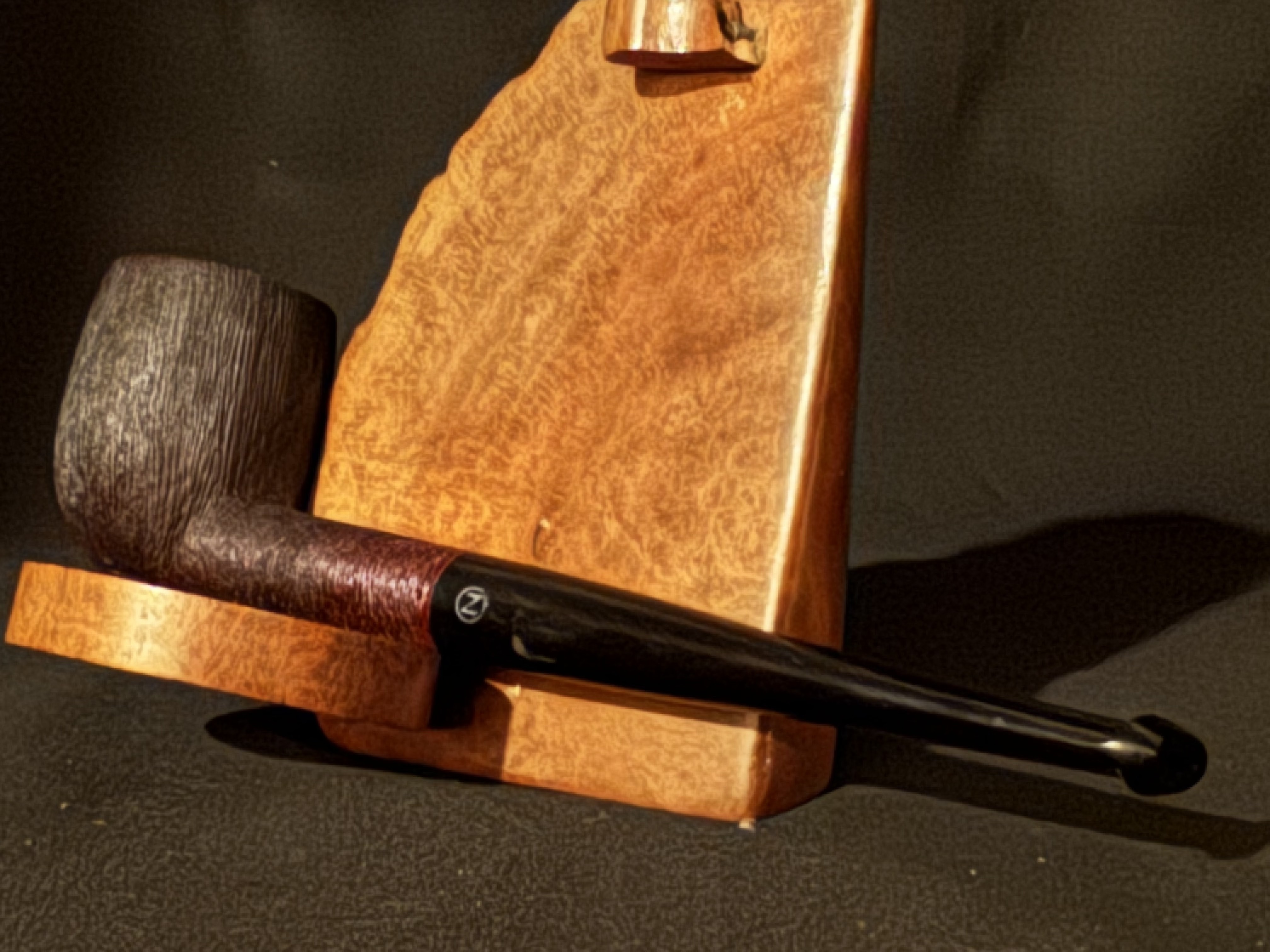 Zenith Italian Briar Straight Billiard Estate Pipe, 1955, Brush Finish, Unsmoked 8