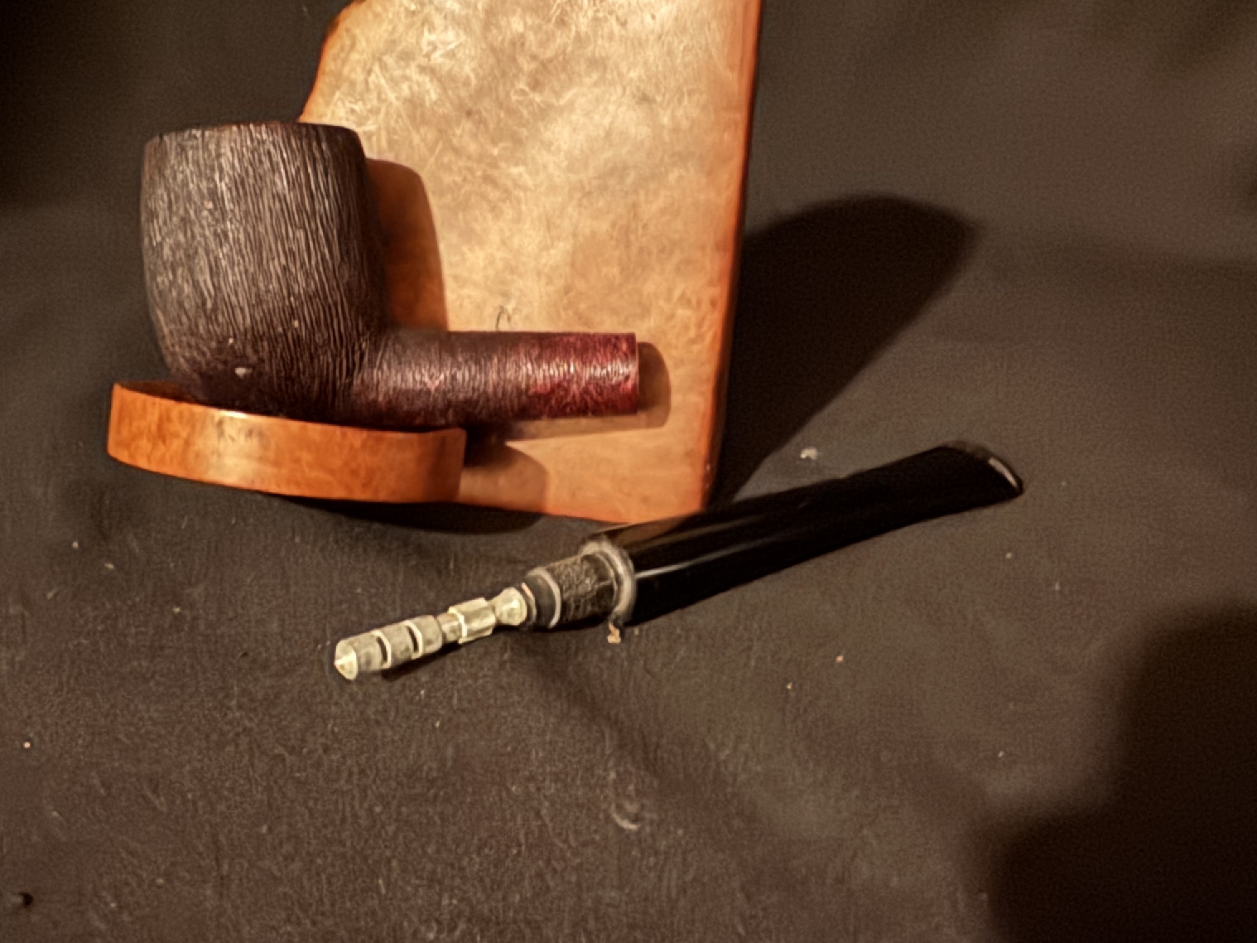 Zenith Italian Briar Straight Billiard Estate Pipe, 1955, Brush Finish, Unsmoked 9