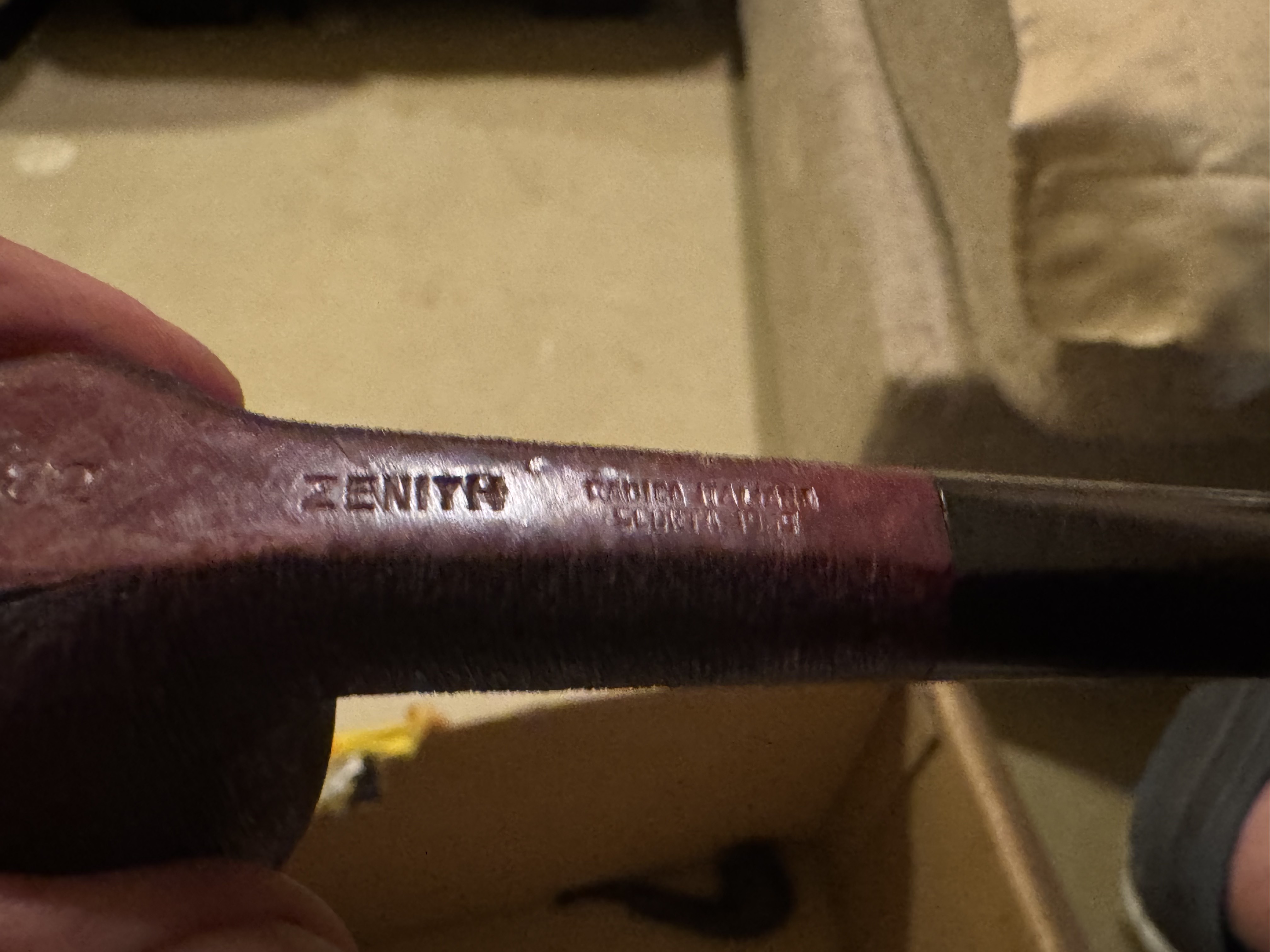 Zenith Italian Briar Straight Billiard Estate Pipe, 1955, Brush Finish, Unsmoked 10